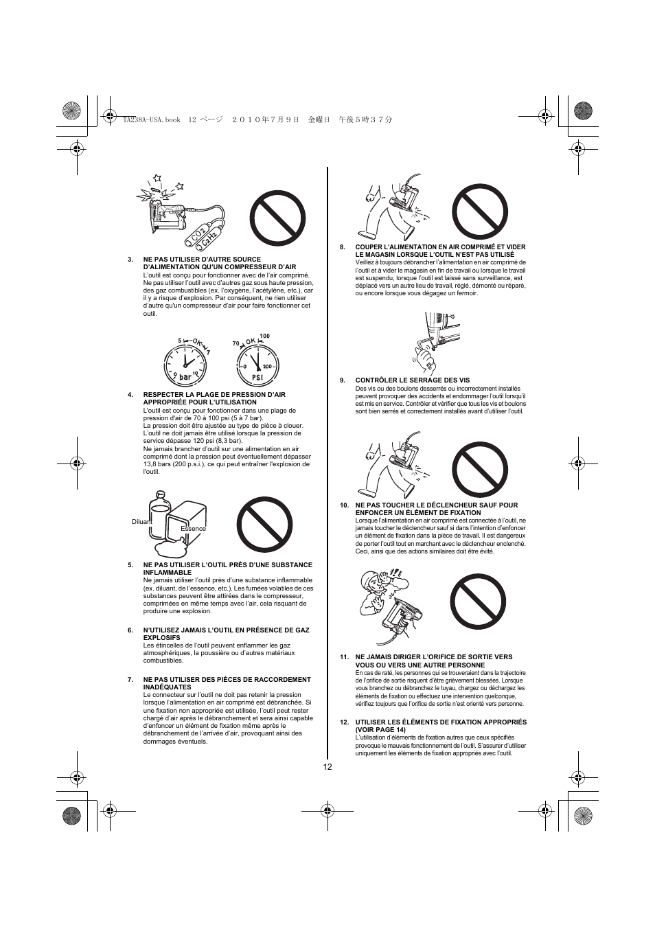 Contrôler le serrage des vis | MAX TA238A/18-6 User Manual | Page 12 / 32