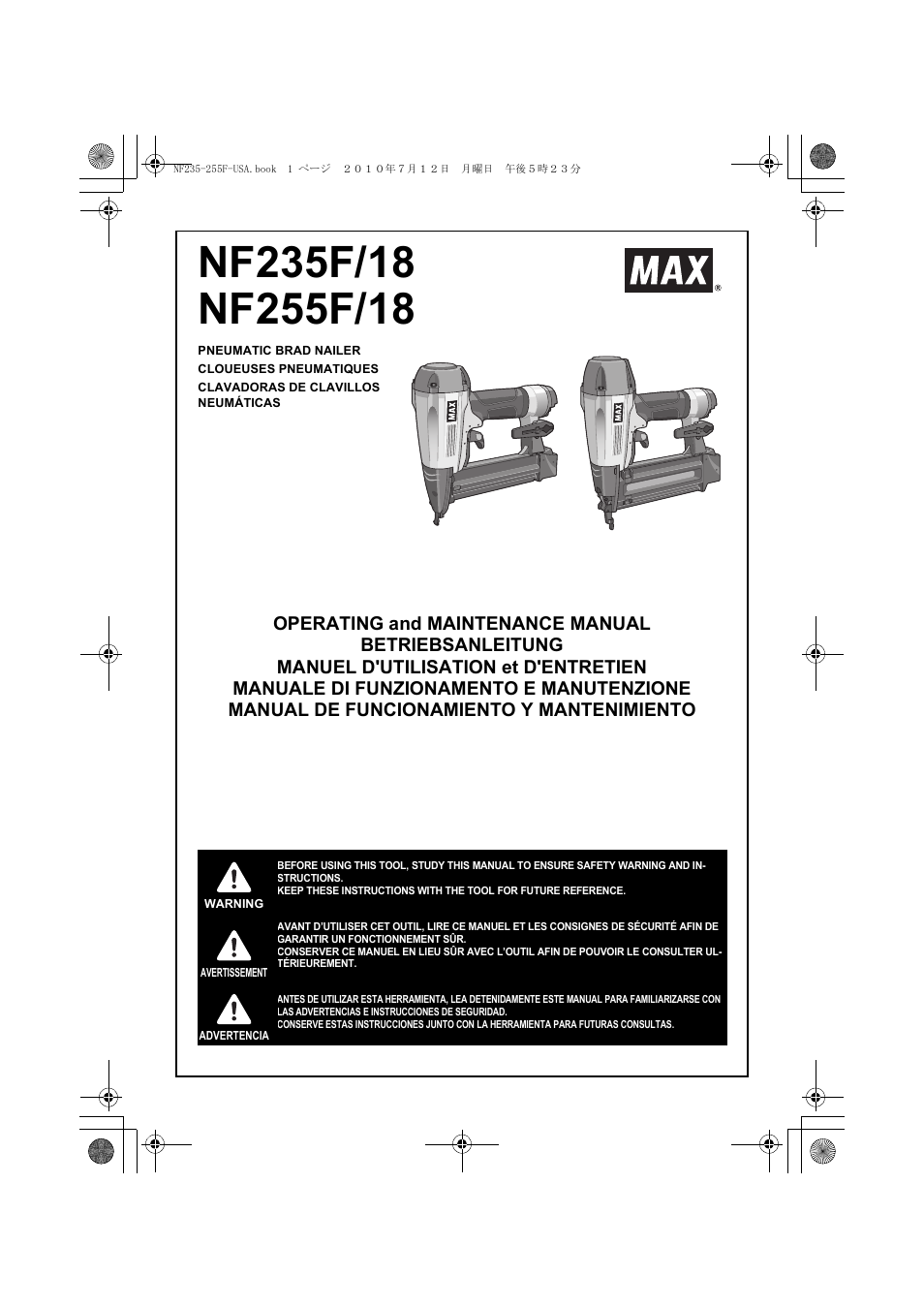 MAX NF255F/18 User Manual | 36 pages
