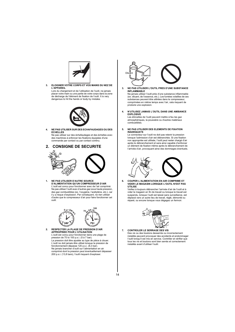 Consigne de securite, Controler le serrage des vis | MAX CN445R2 User Manual | Page 14 / 40