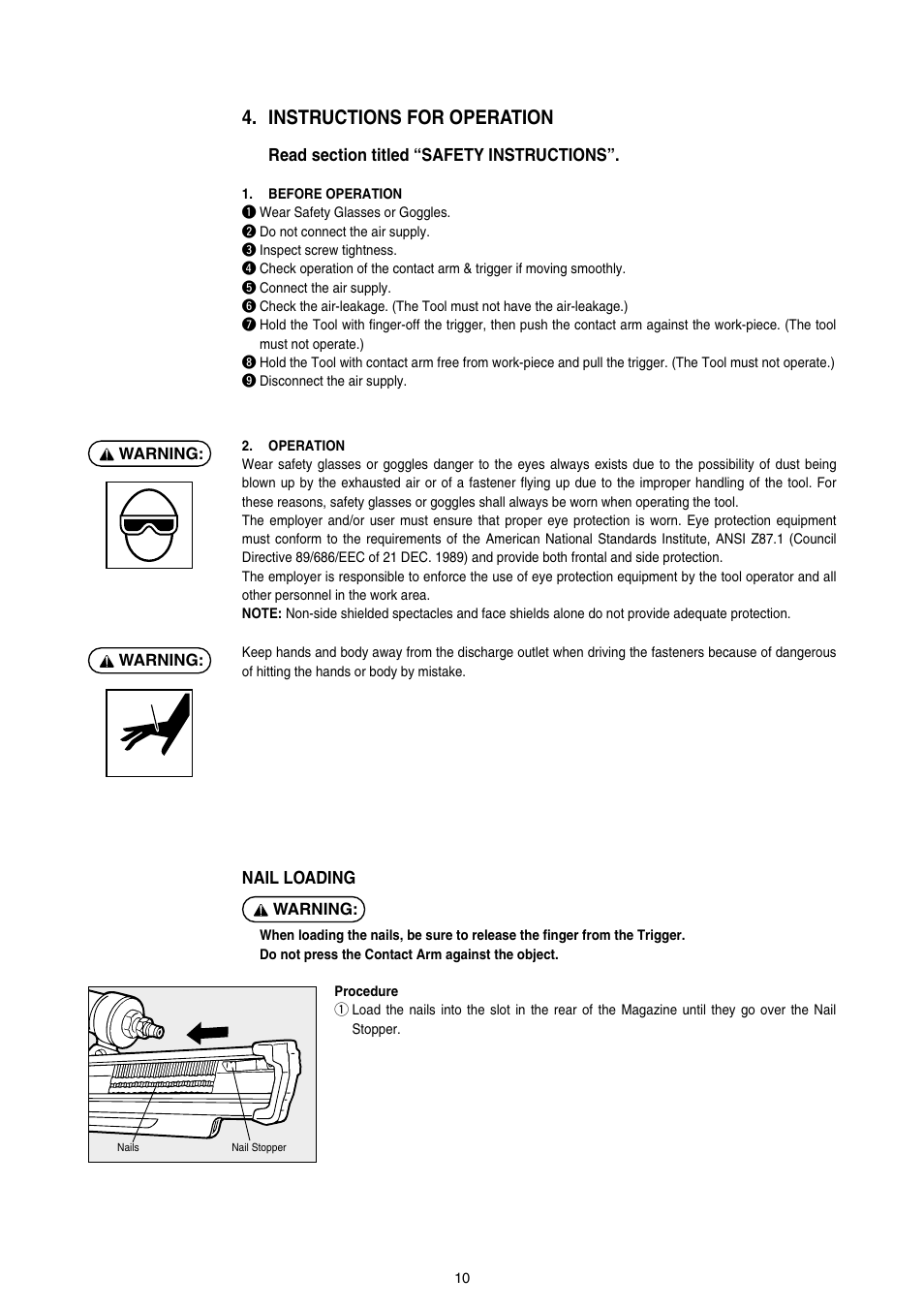 Instructions for operation | MAX SN883CH/34 User Manual | Page 10 / 18