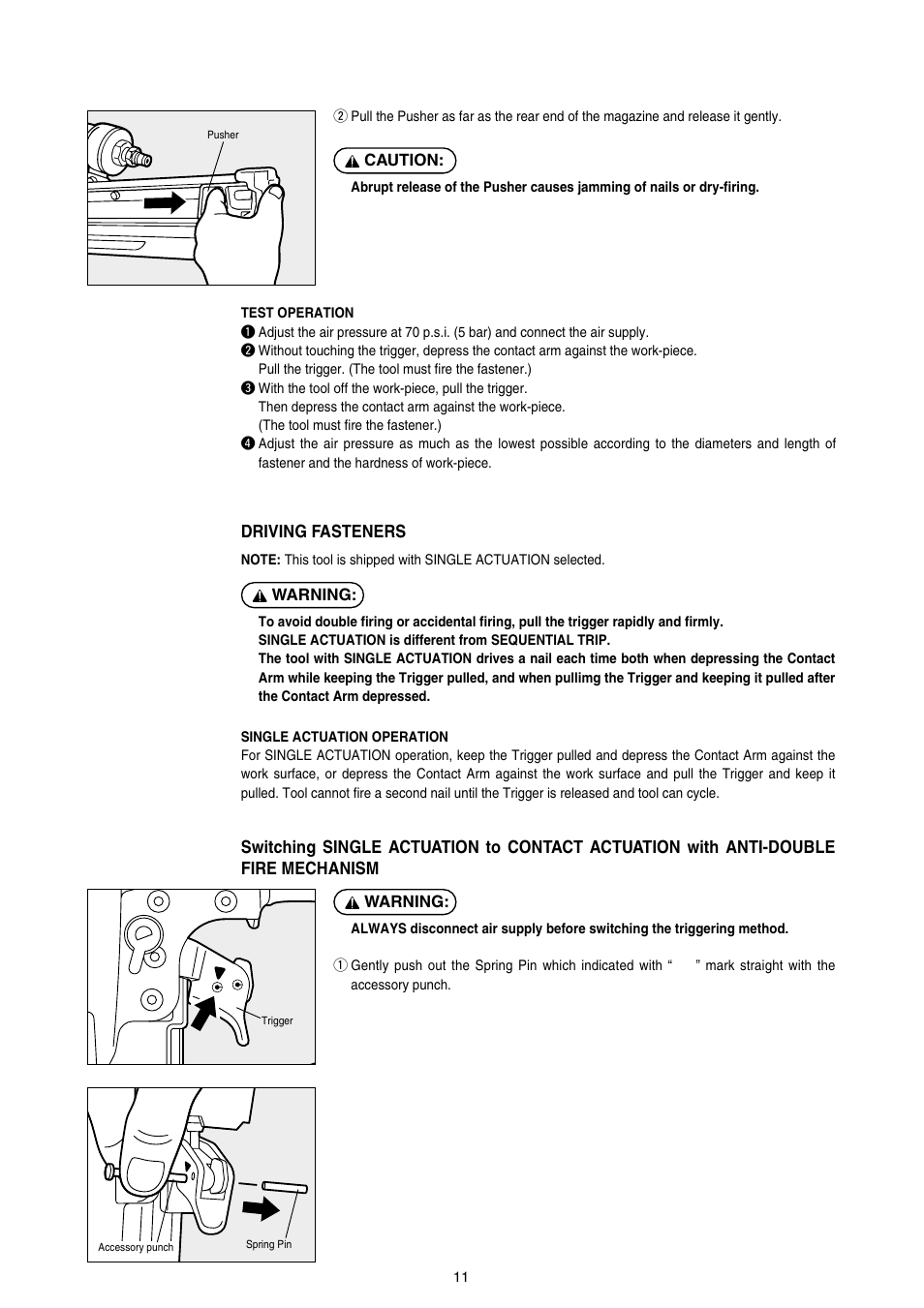 Driving fasteners | MAX SN883CH/34 User Manual | Page 11 / 18