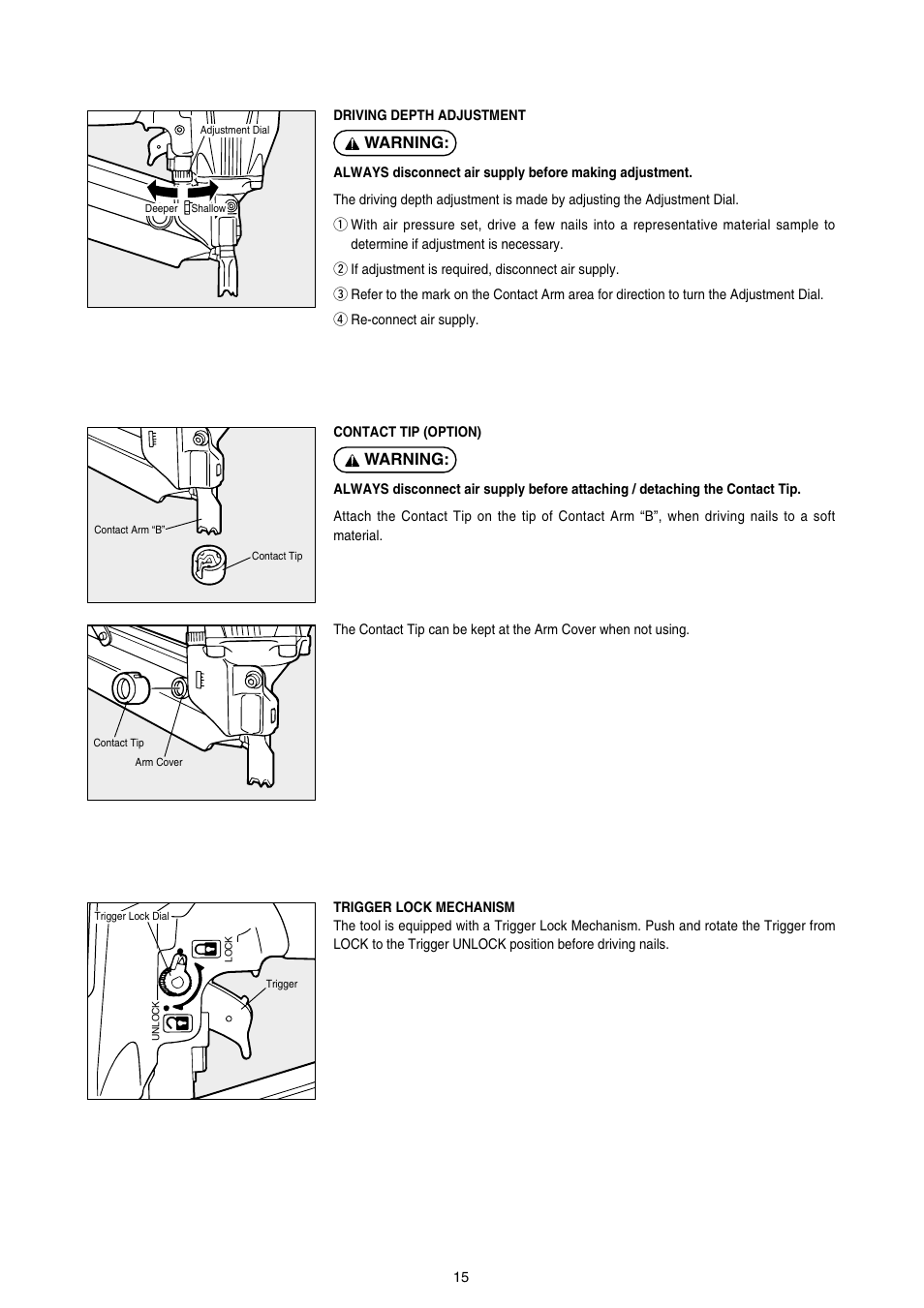 Warning | MAX SN883CH/34 User Manual | Page 15 / 18