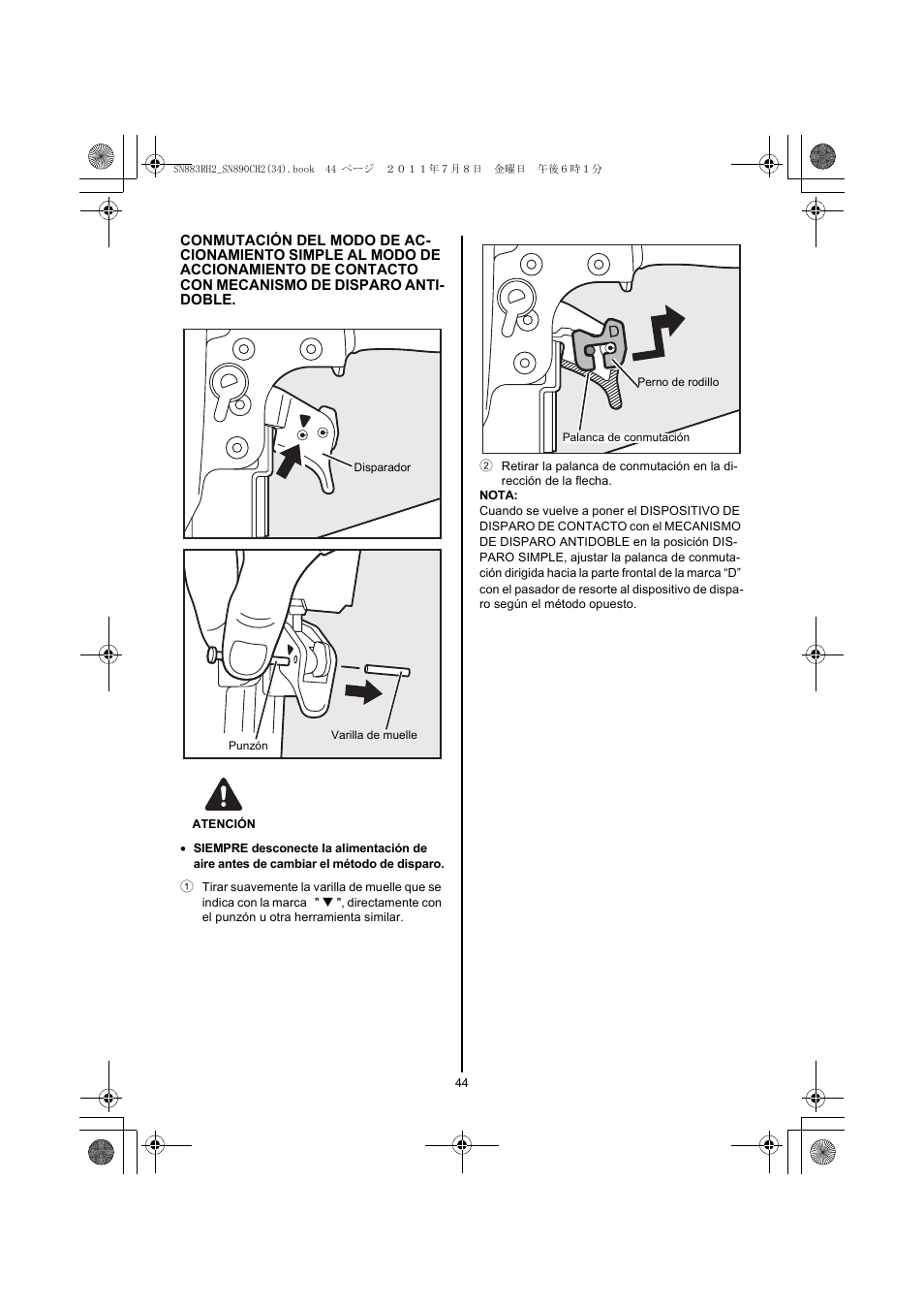 Atención | MAX SN883RH2 User Manual | Page 44 / 60