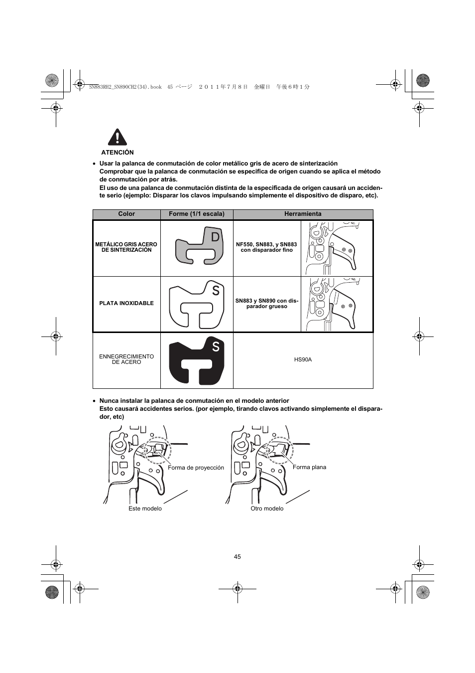 Atención | MAX SN883RH2 User Manual | Page 45 / 60