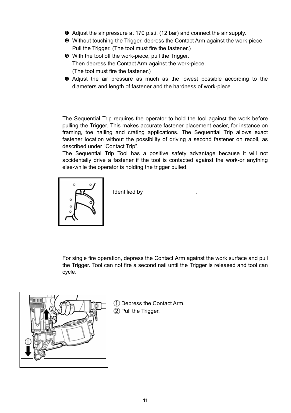 Test operation, Model identification, Sequential trip | MAX HN65J User Manual | Page 9 / 13