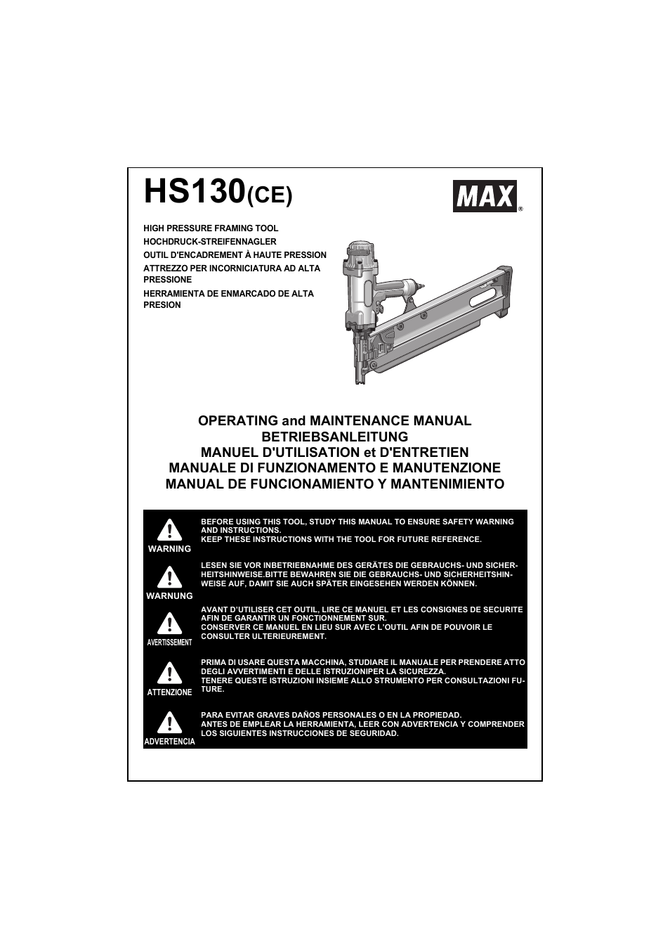 MAX HS130(CE) User Manual | 14 pages