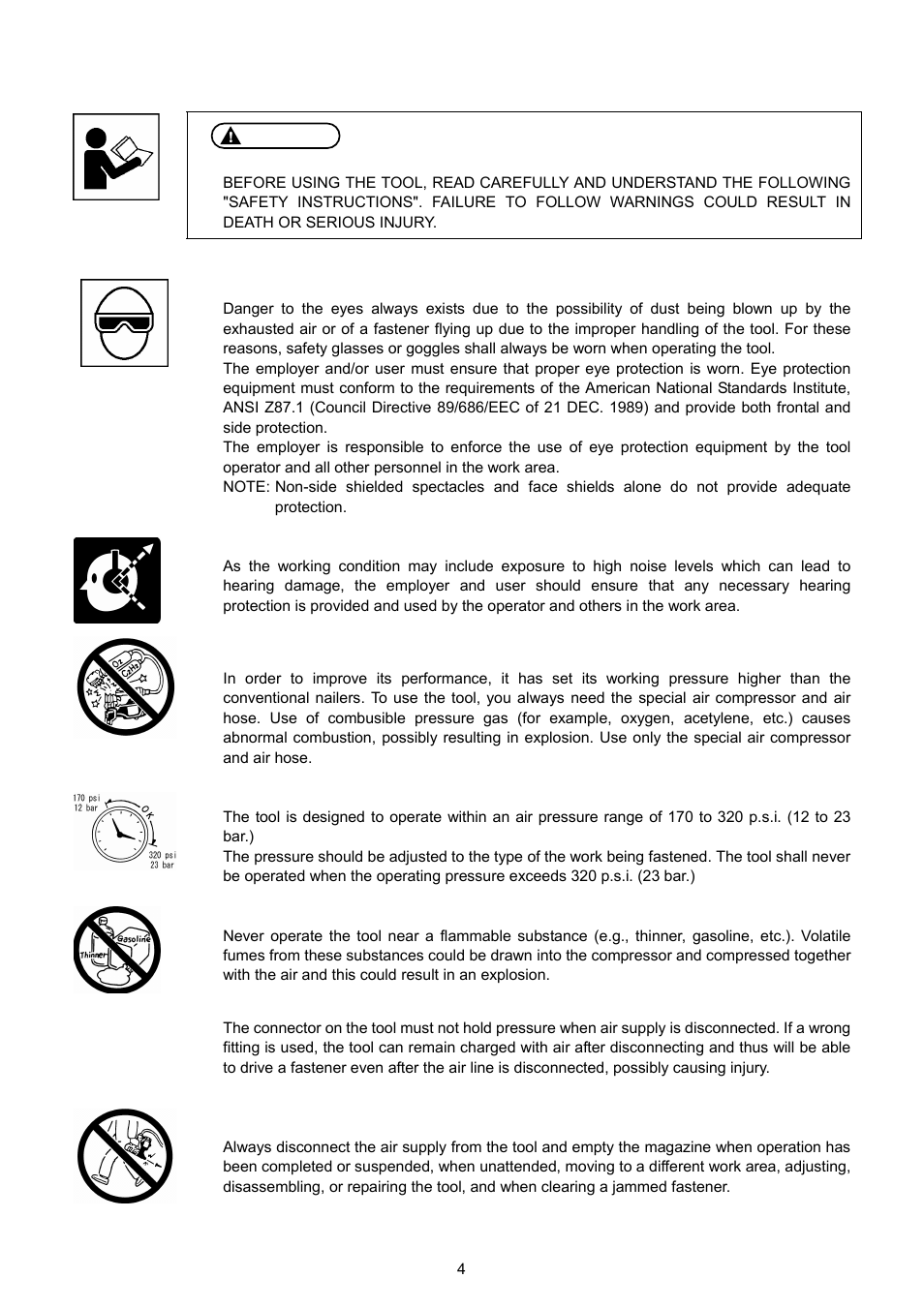 Safety instructions | MAX HN75 User Manual | Page 2 / 15
