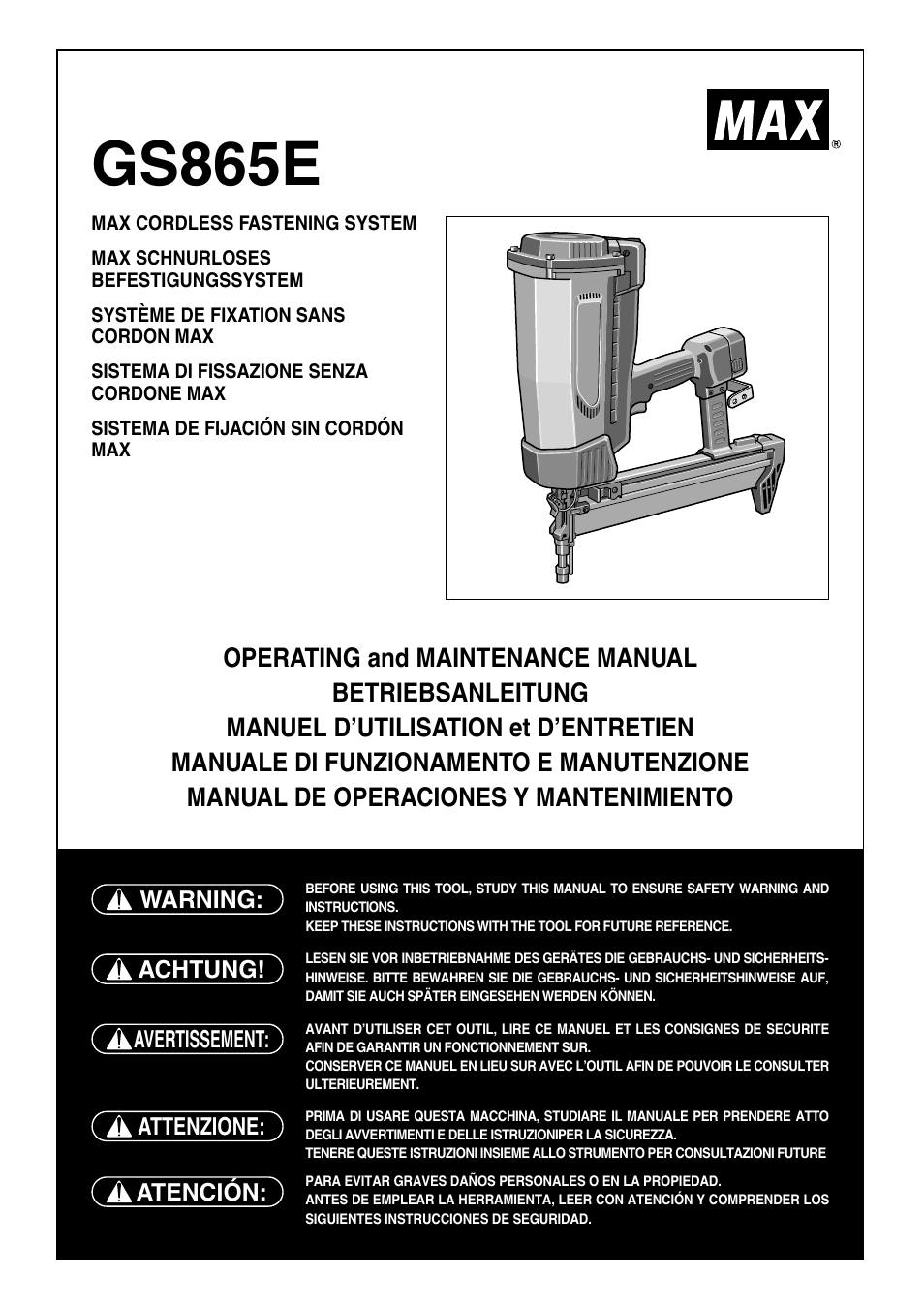 MAX GS865E User Manual | 27 pages