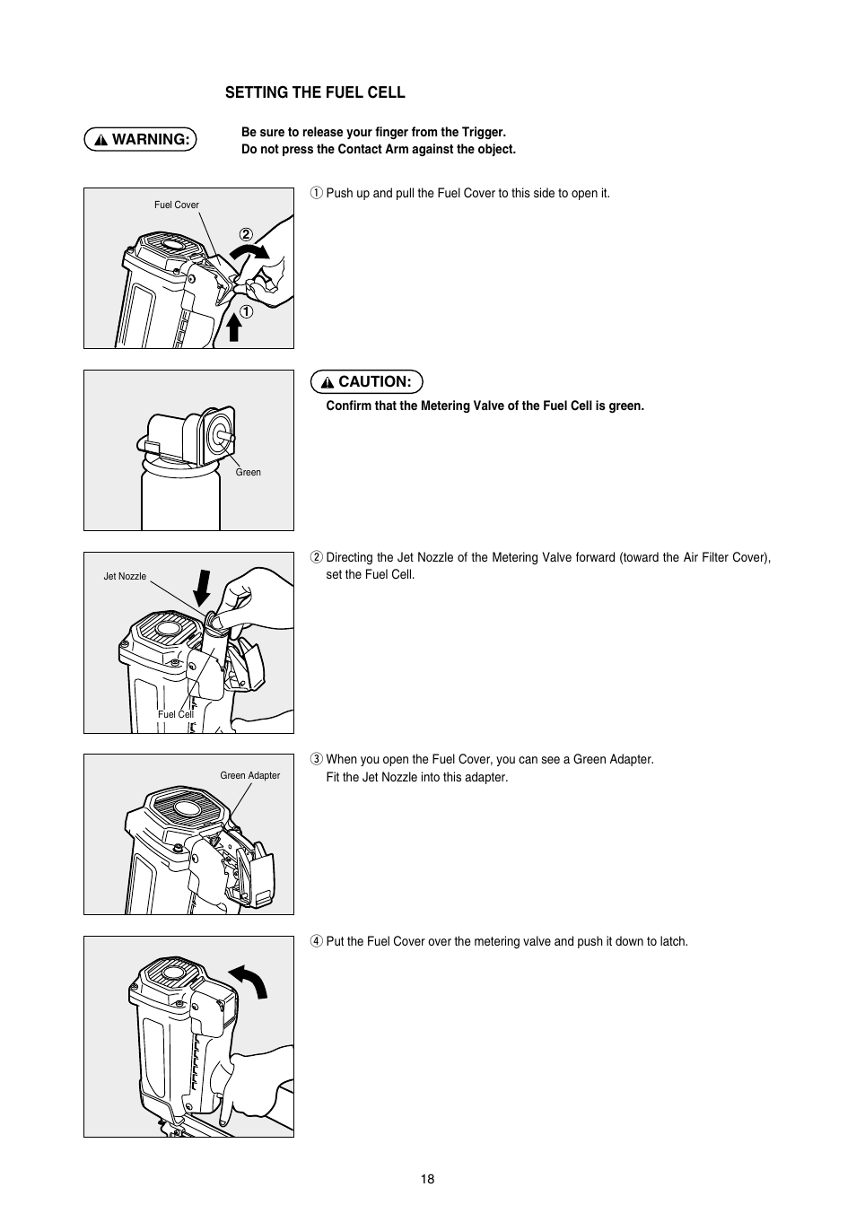 Setting the fuel cell | MAX GS865E User Manual | Page 18 / 27