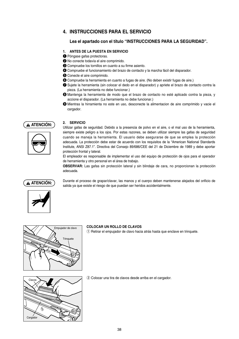 Instrucciones para el servicio | MAX SN890RH-R User Manual | Page 38 / 44