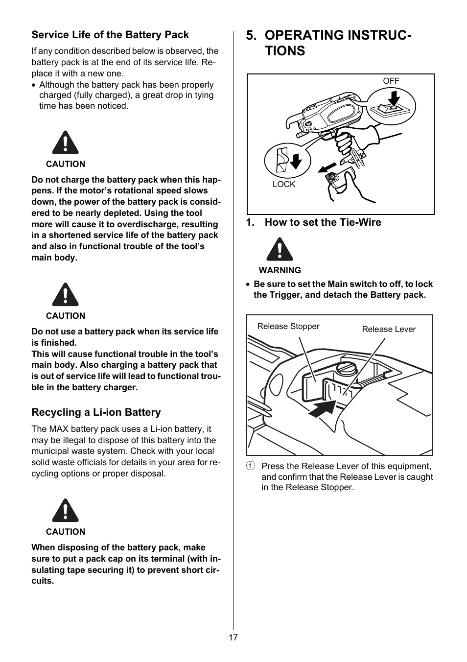 Operating instructions, Operating instruc- tions | MAX RB397(USA) User Manual | Page 16 / 27
