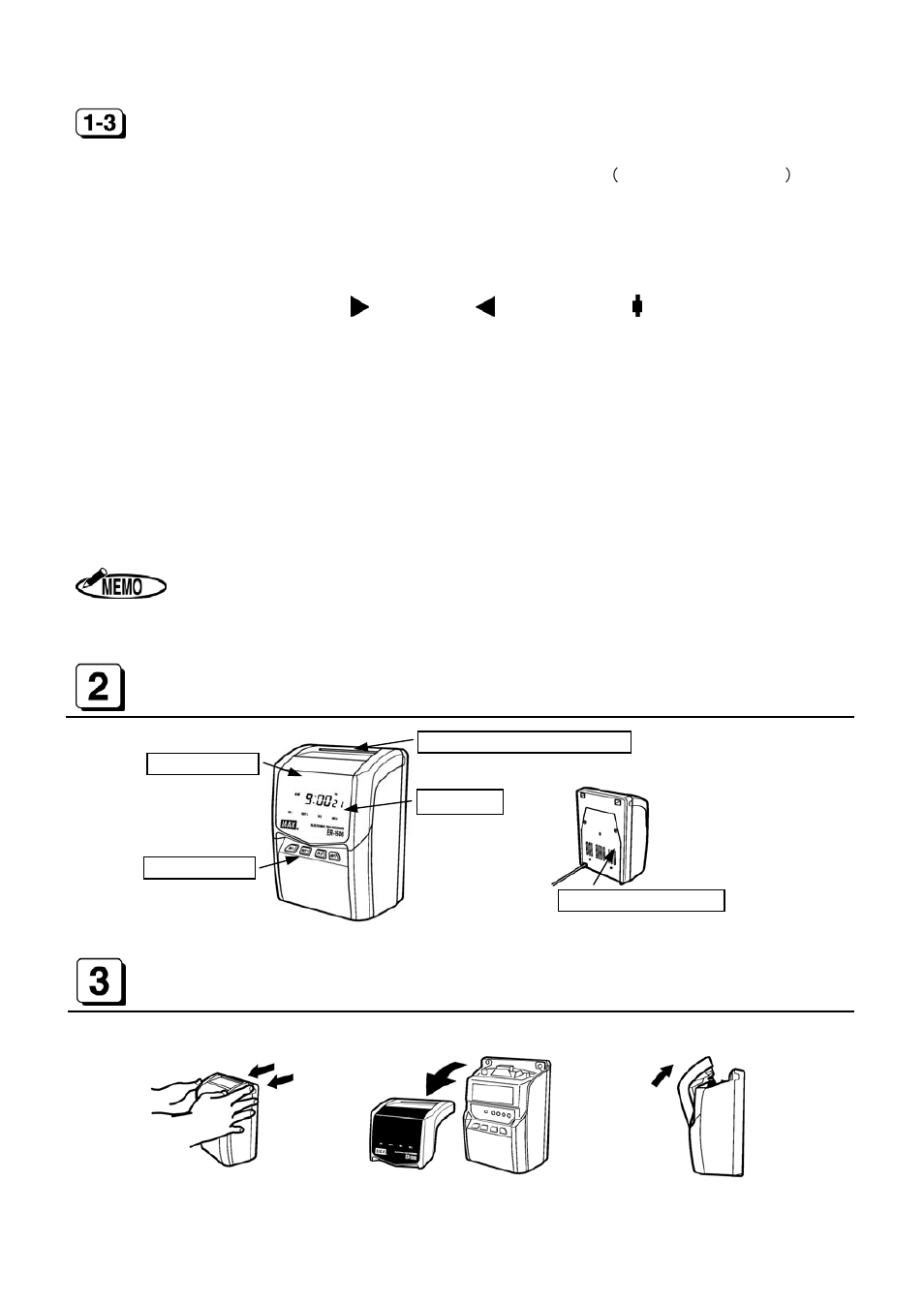 Parts descriptions, Opening and closing the front cover, Main features | MAX ER-1500 USA User Manual | Page 6 / 26