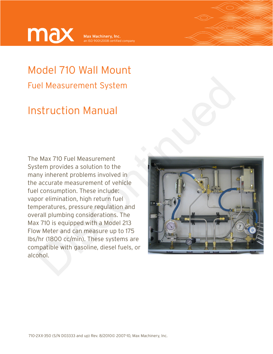 Max Machinery 710 Wall Mount User Manual | 8 pages