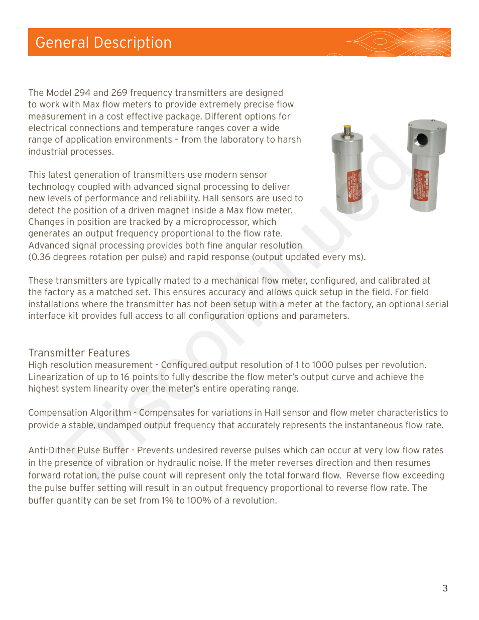 Discontinued | Max Machinery 294_269 High Resolution, Linearized Frequency Transmitters User Manual | Page 3 / 8