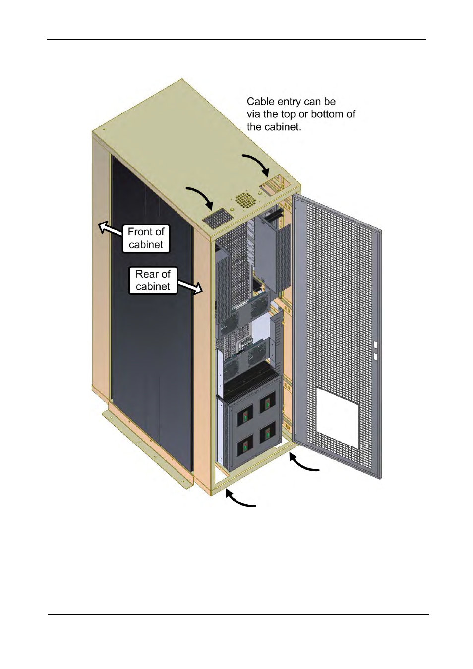Igure, Able entry from the top or bottom of, Cabinet | MaxPower Corp Gamatronic Power+ RM100 User Manual | Page 40 / 183
