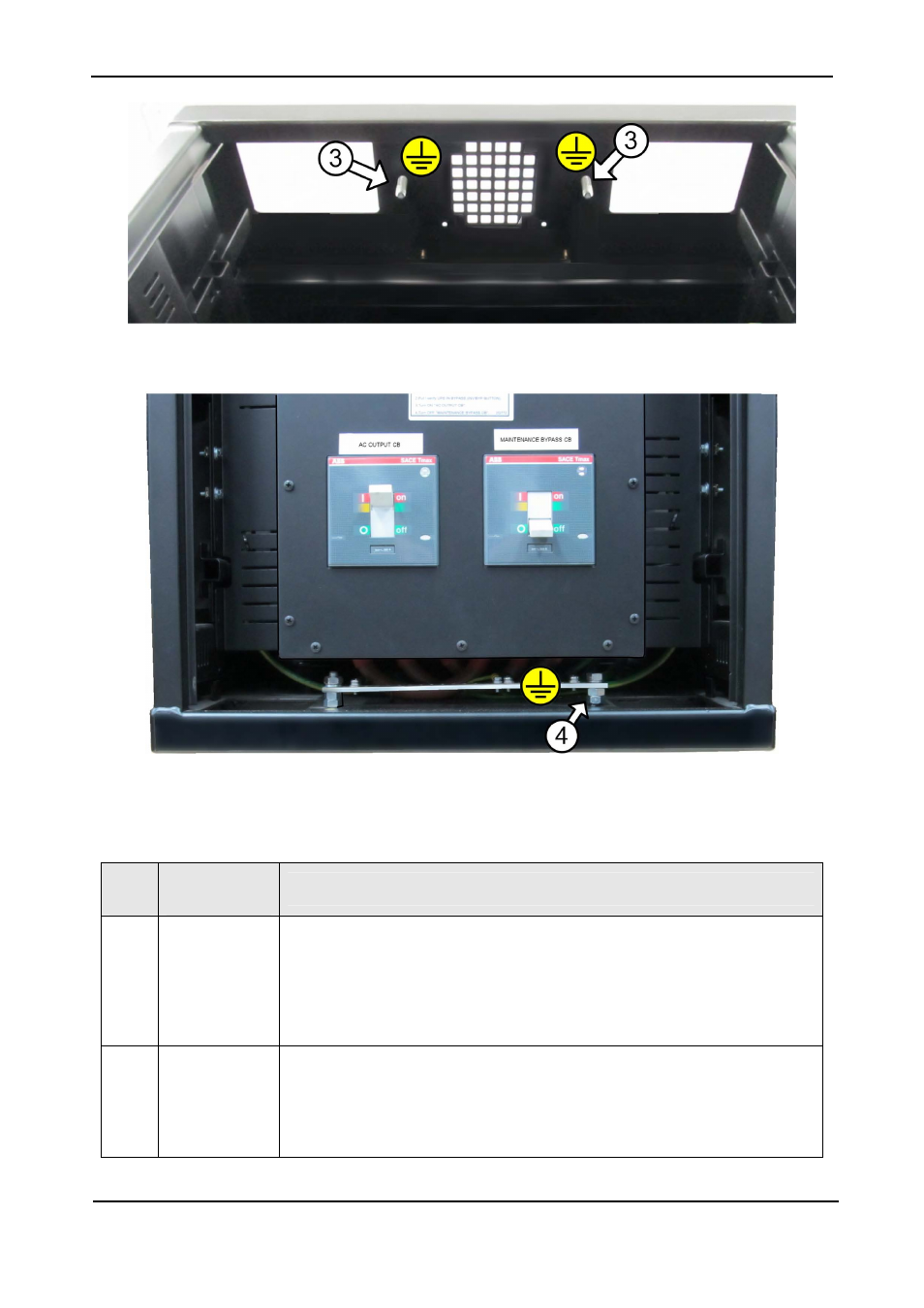 Igure, Round studs on inside of batt, Cabinet roof | Round bus bar at base of, Rear, Able, Ey to, Above, Figure 29 below, and, Table 6 | MaxPower Corp Gamatronic Power+ RM100 User Manual | Page 48 / 183