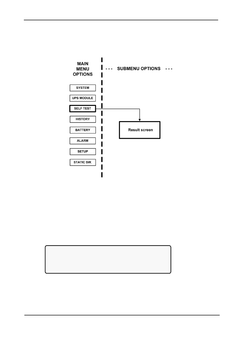 4 “self-test” option, Self-test” option, Igure | Enu option, Esult screen from self, Test | MaxPower Corp Gamatronic Power+ RM100 User Manual | Page 90 / 183