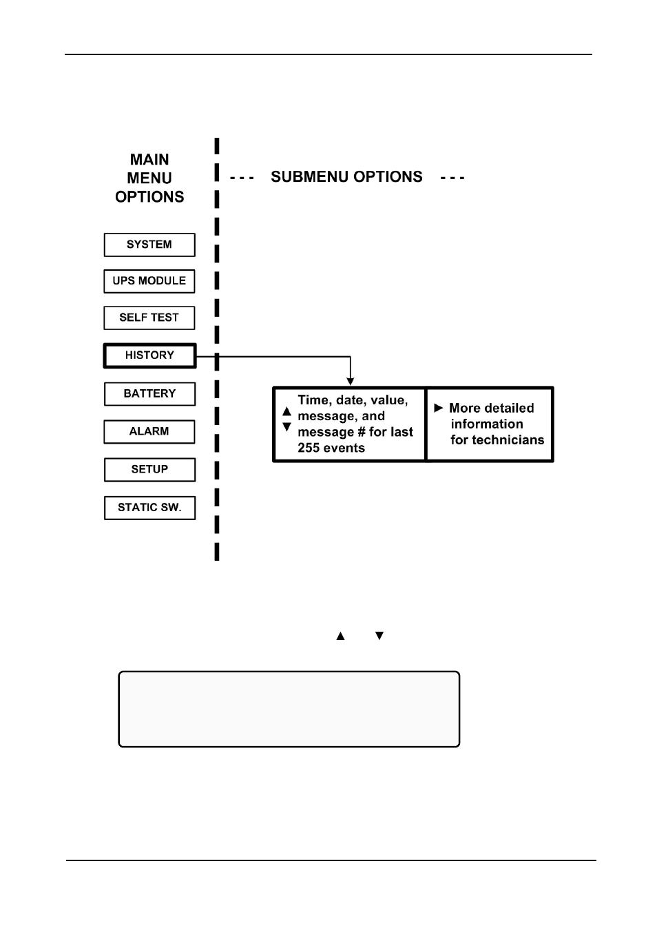 5 “history” (logs) option, History” (logs) option, Figure 117: main menu option 4 (“history”) | Figure 118: history logs | MaxPower Corp Gamatronic Power+ M50-RM User Manual | Page 100 / 192