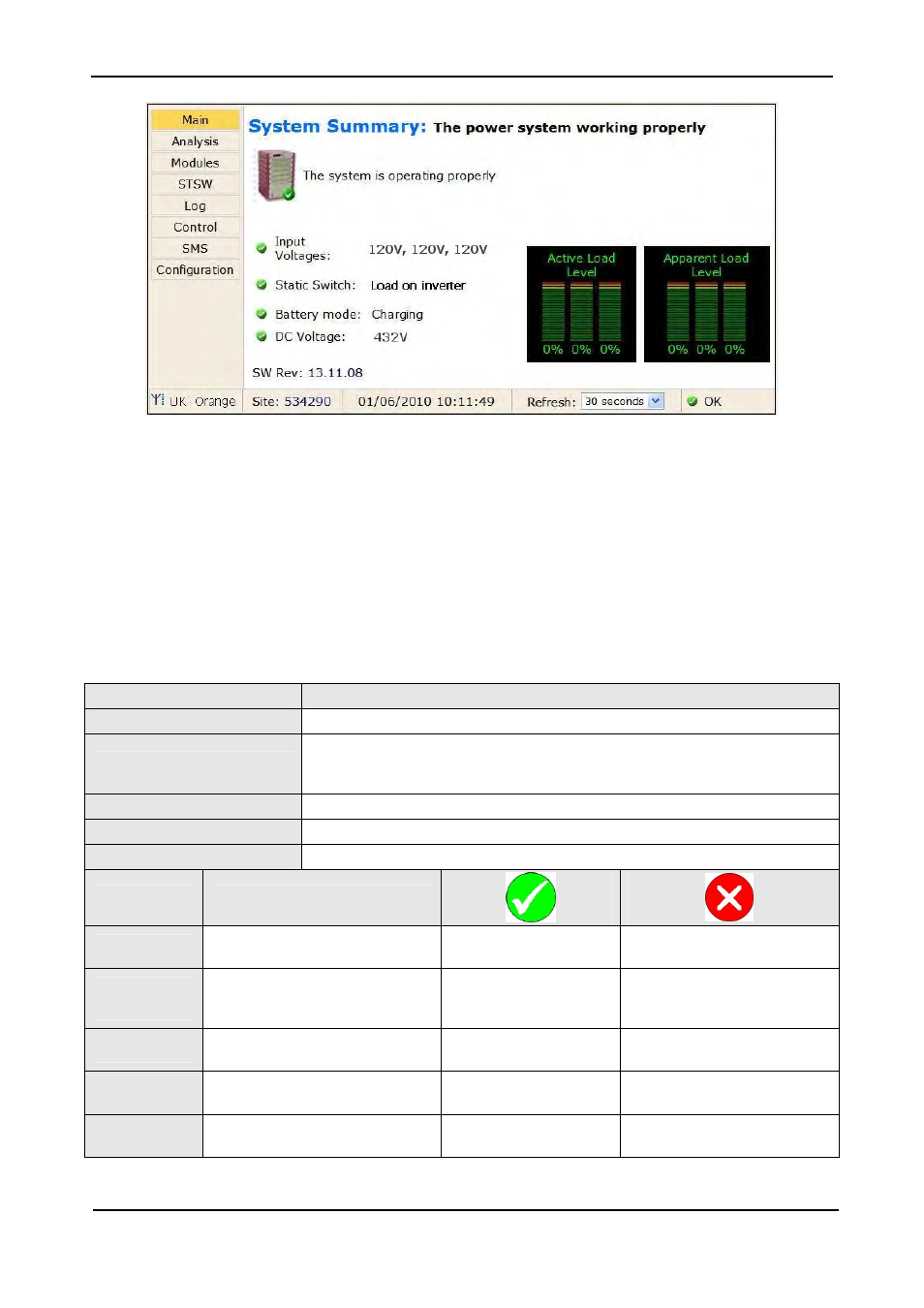 2 main screen, Main screen, Table 15: main screen features | MaxPower Corp Gamatronic Power+ M50-RM User Manual | Page 164 / 192