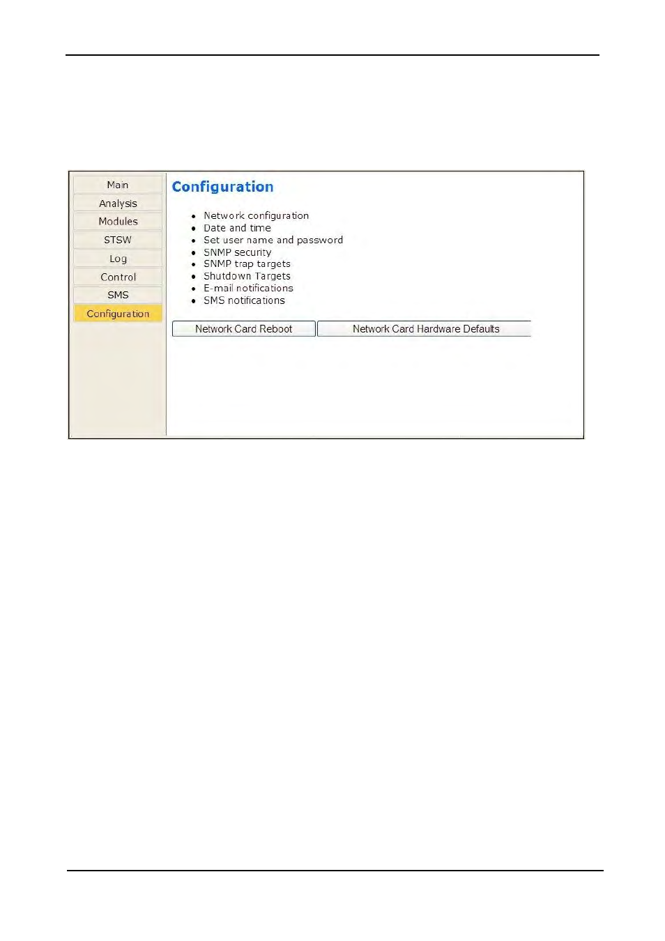 7 “configuration” main menu option, Configuration” main menu option, Figure 311: configuration menu | MaxPower Corp Gamatronic Power+ M50-RM User Manual | Page 172 / 192