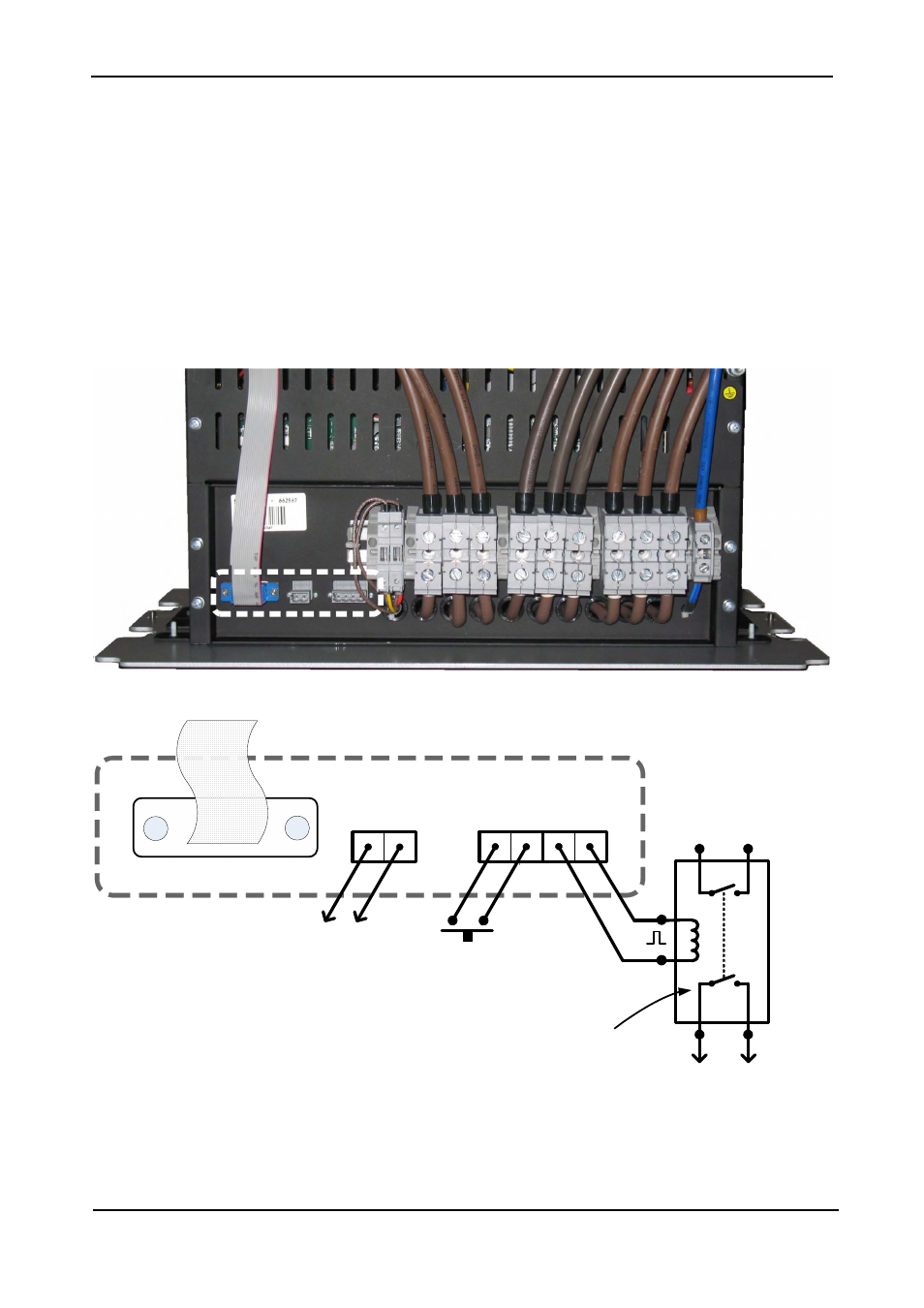 8 special terminal connections, Special terminal connections, Figure 34: special purpose terminals in stsw tray | Figure 35: close-up of special purpose terminals | MaxPower Corp Gamatronic Power+ M50-RM User Manual | Page 60 / 192