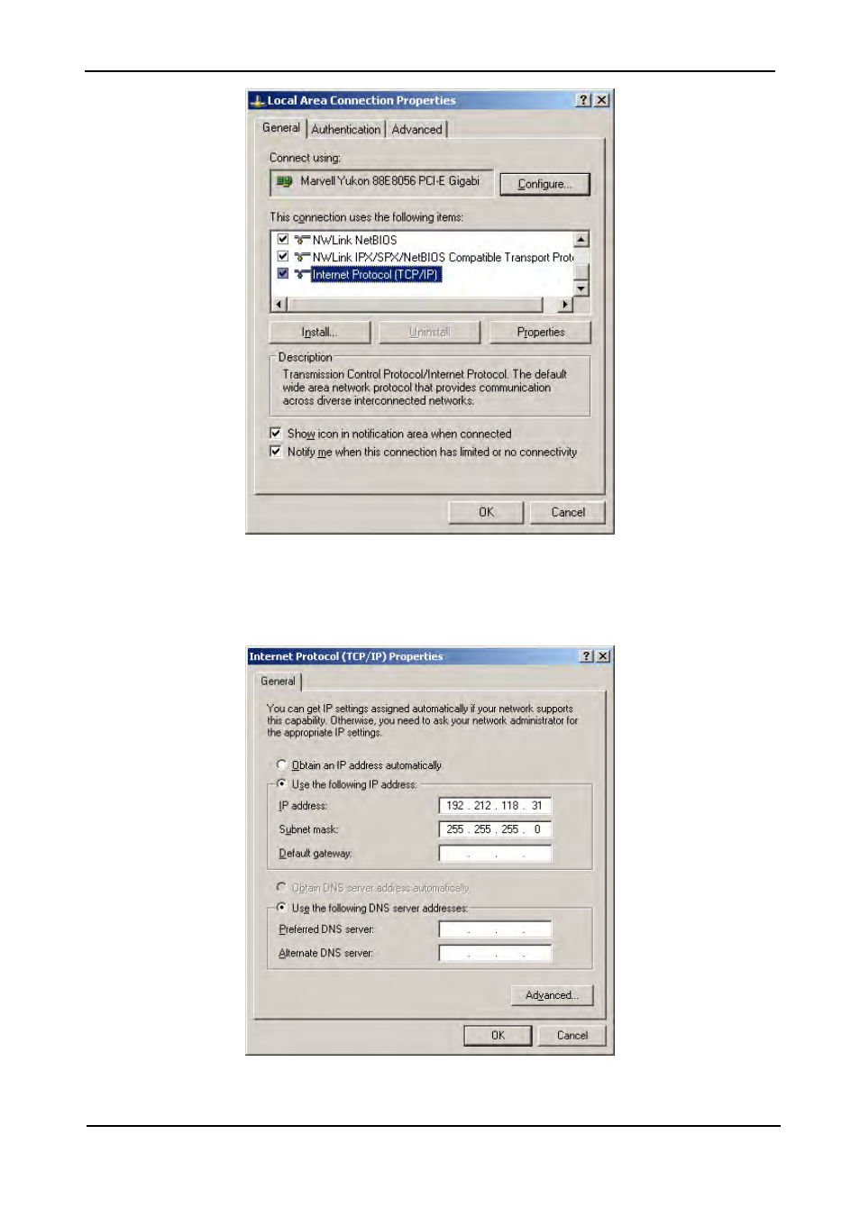 Figure 71: local area connection properties screen | MaxPower Corp Gamatronic Power+ M50-RM User Manual | Page 79 / 192