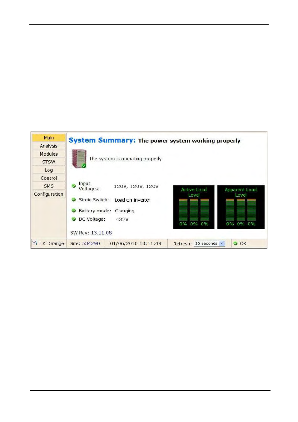 5 test wing option, Test wing option, Figure 73: main screen of built-in web server | MaxPower Corp Gamatronic Power+ M50-RM User Manual | Page 80 / 192