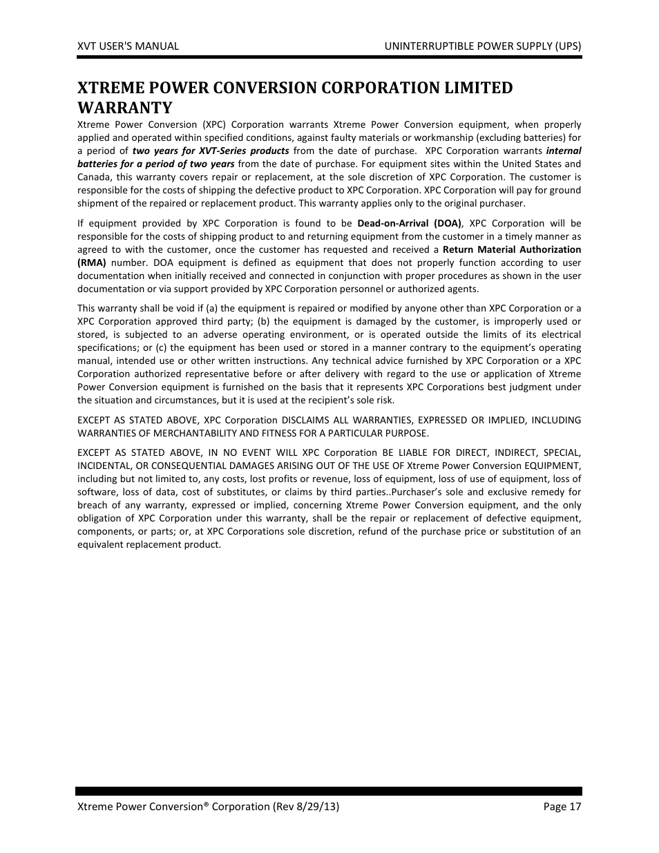 MaxPower Corp XVT Series User Manual | Page 17 / 19