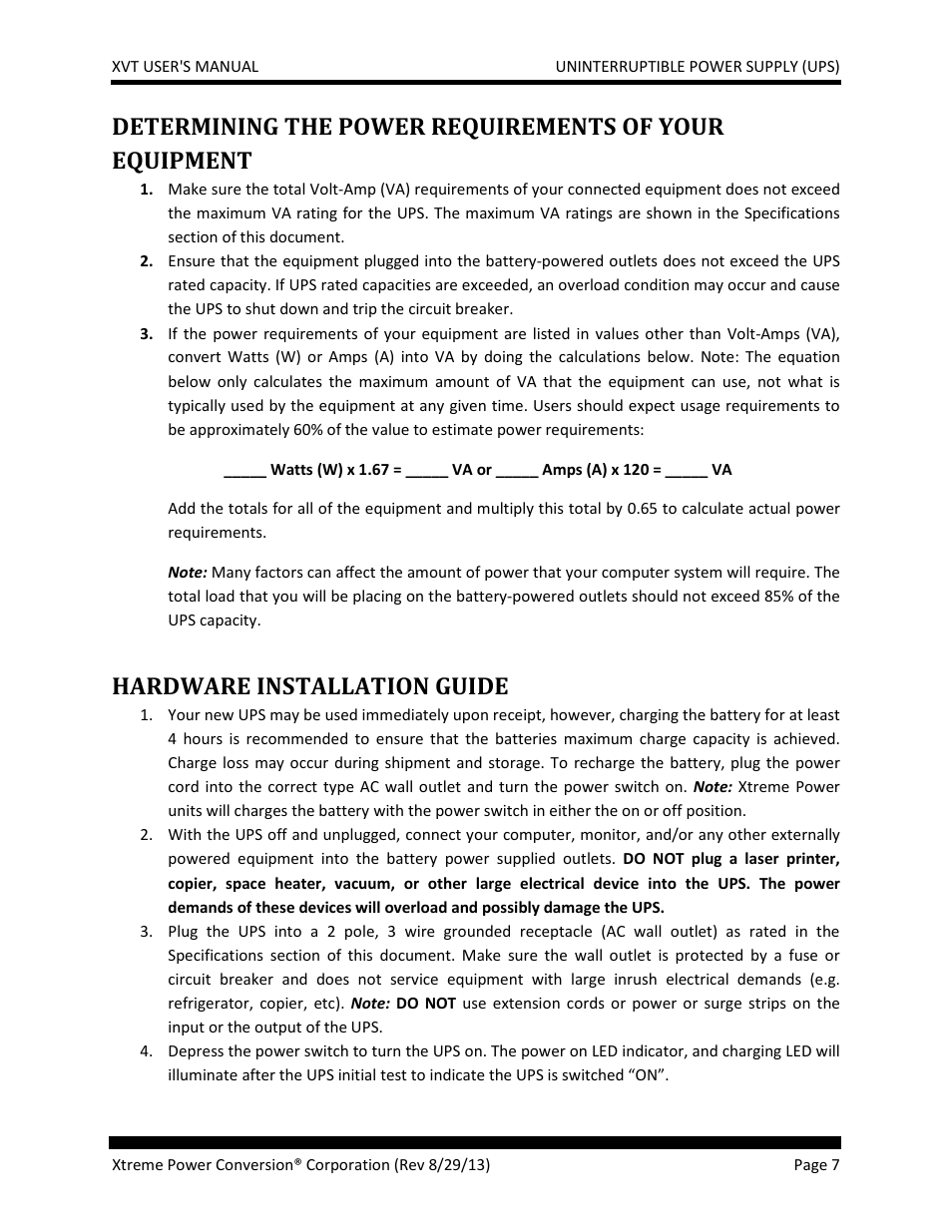 Hardware installation guide | MaxPower Corp XVT Series User Manual | Page 7 / 19