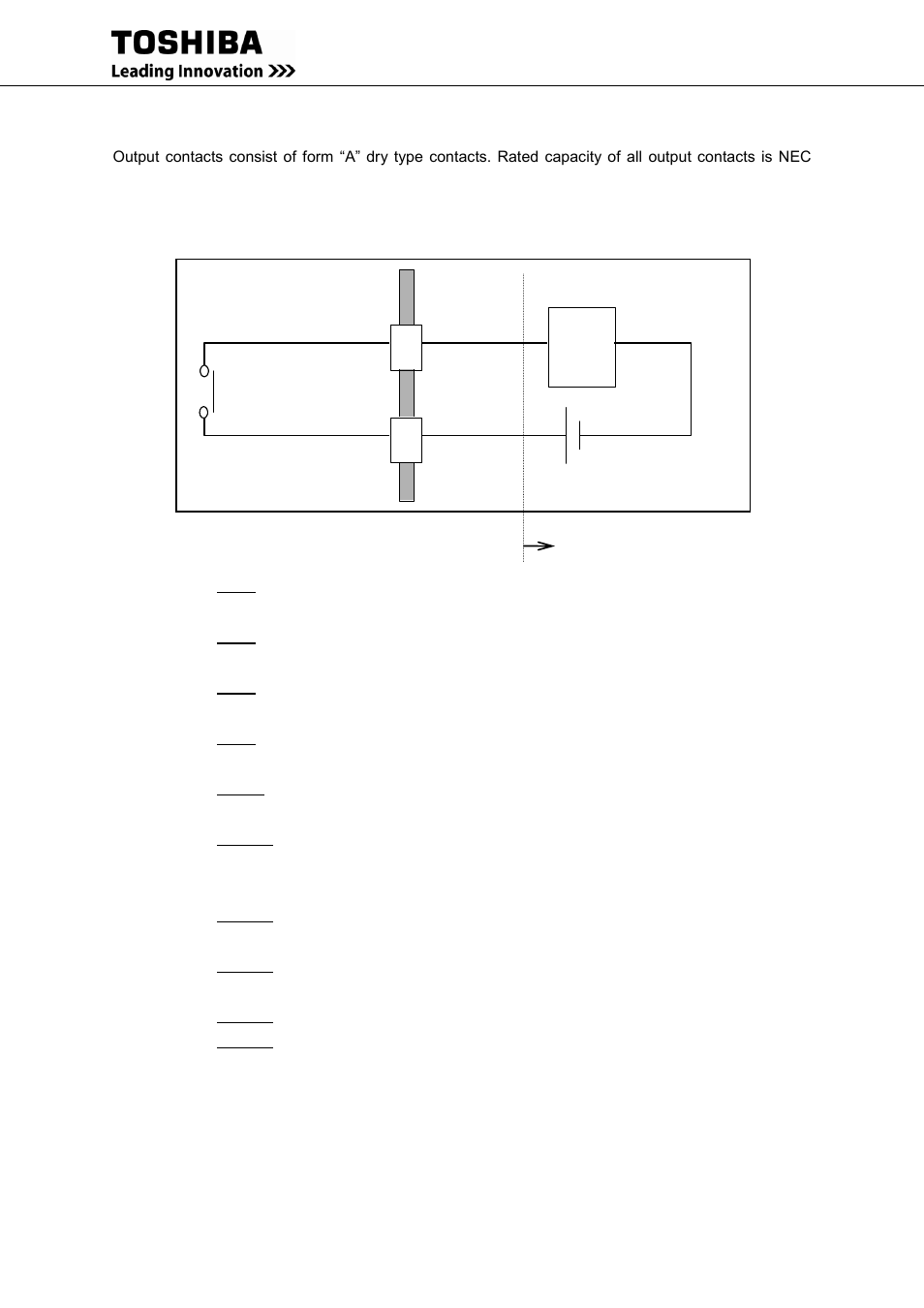 Terminal, Ups cabinet, External to ups | Cabinet, Relay, Coil, Nec class 2, Power source, Contact | MaxPower Corp Toshiba G9000 Series User Manual | Page 40 / 76