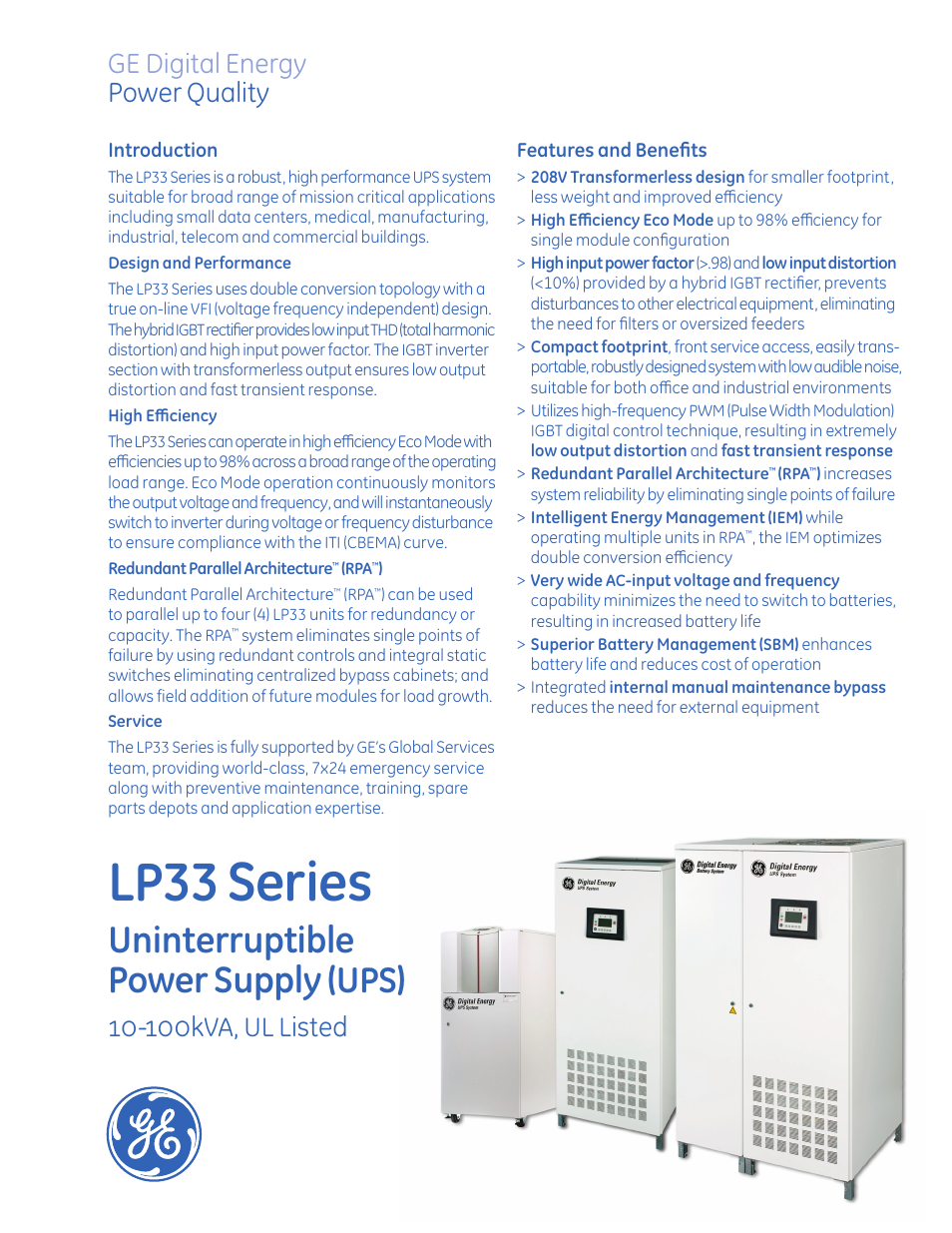 MaxPower Corp GE LP33 Series User Manual | 2 pages