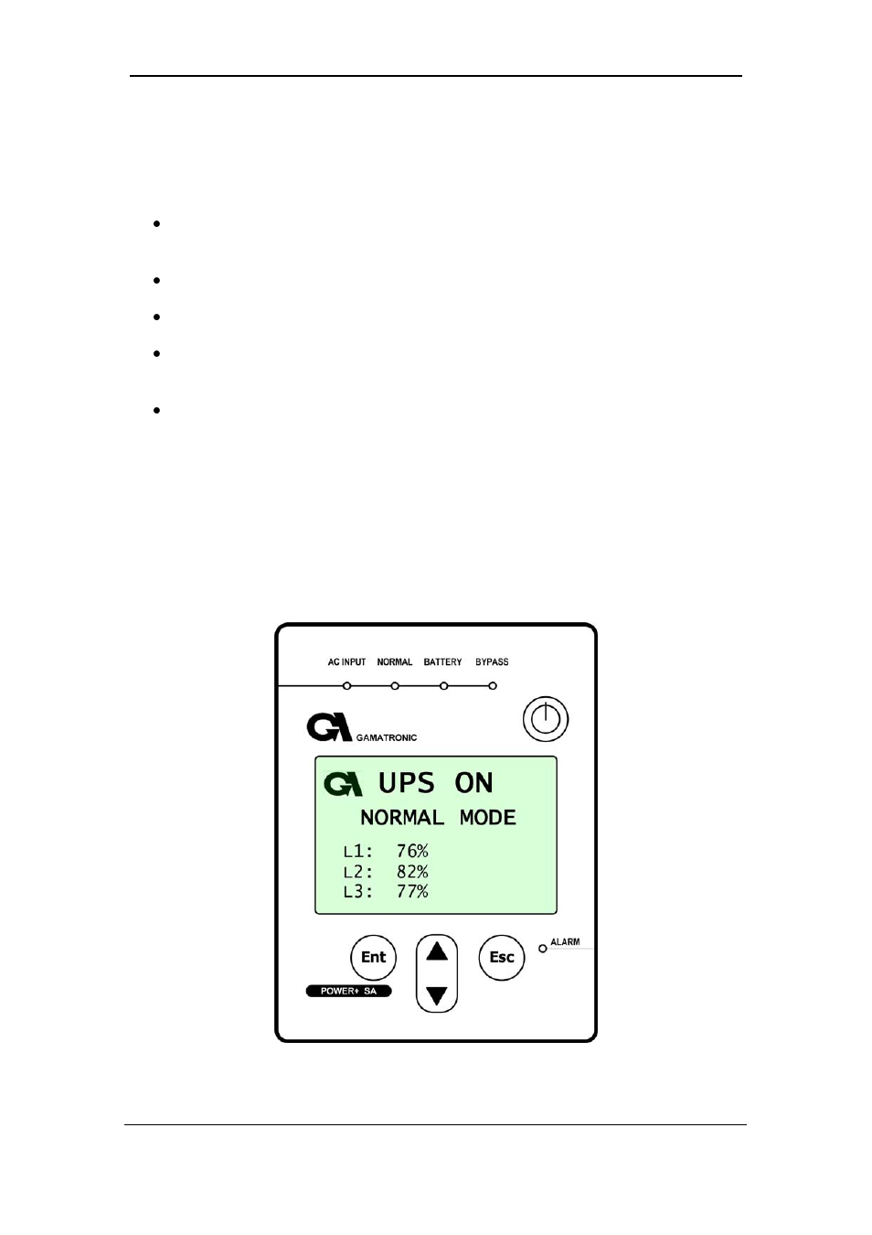 Control system, Control panel, Figure 2-2: control panel | 2 control panel | MaxPower Corp Gamatronic Power+ SA User Manual | Page 15 / 96