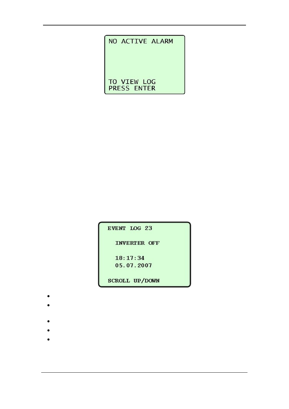 Event log entries | MaxPower Corp Gamatronic Power+ SA User Manual | Page 43 / 96