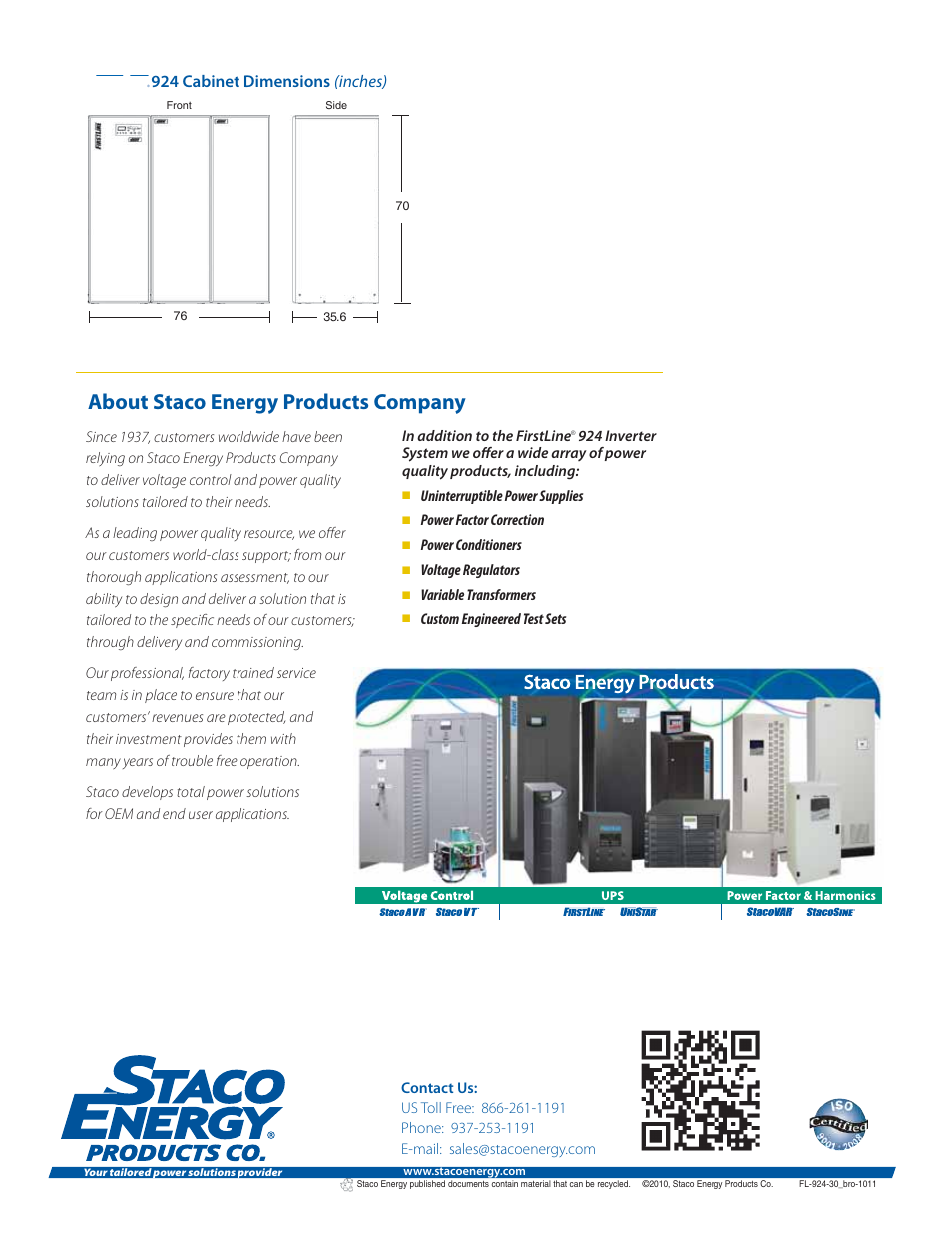 About staco energy products company | MaxPower Corp FirstLine 924 20, 30kW User Manual | Page 4 / 4