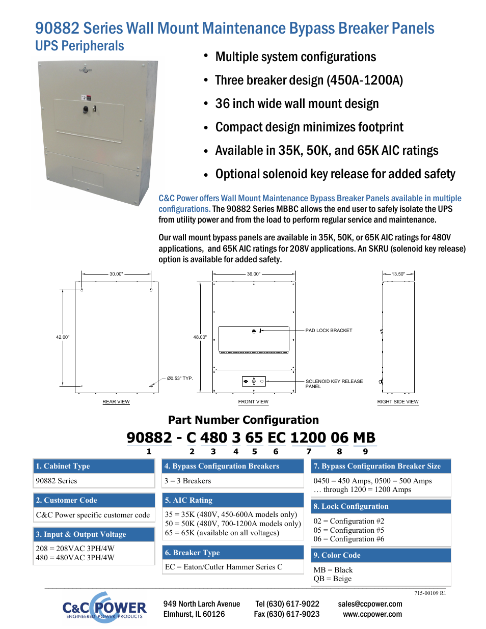 MaxPower Corp 90882 Series Wall Mount User Manual | 1 page