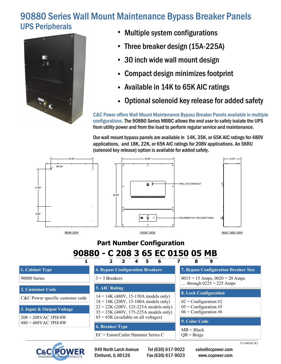 MaxPower Corp 90880 Series Wall Mount User Manual | 1 page