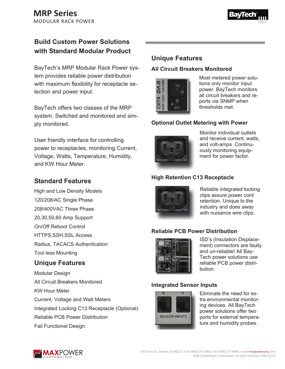 MaxPower Corp MRP Series User Manual | 5 pages