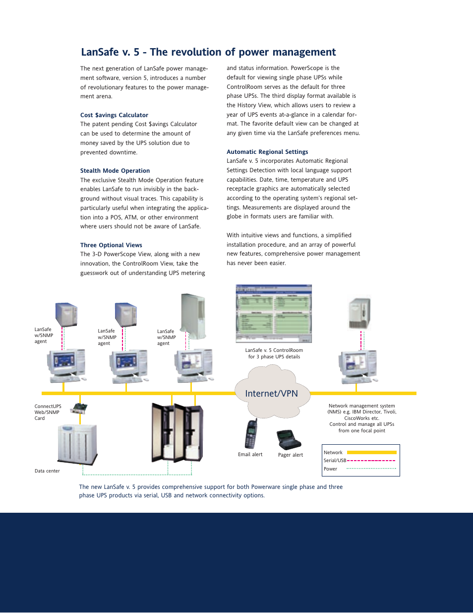 Lansafe v. 5 - the revolution of power management, Internet/vpn | MaxPower Corp LanSafe User Manual | Page 5 / 6