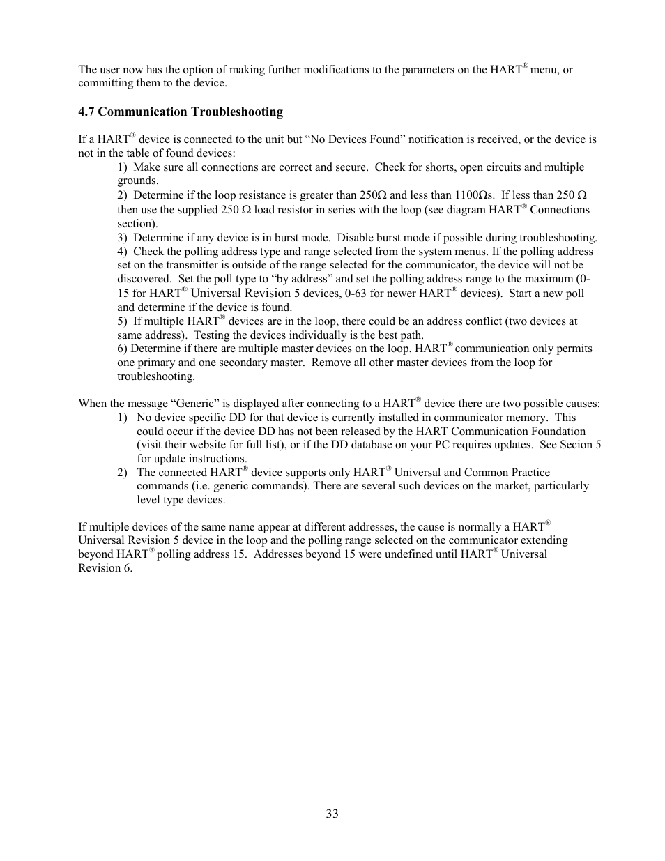 Meriam MFC5150 HART Communicator Manual User Manual | Page 39 / 45