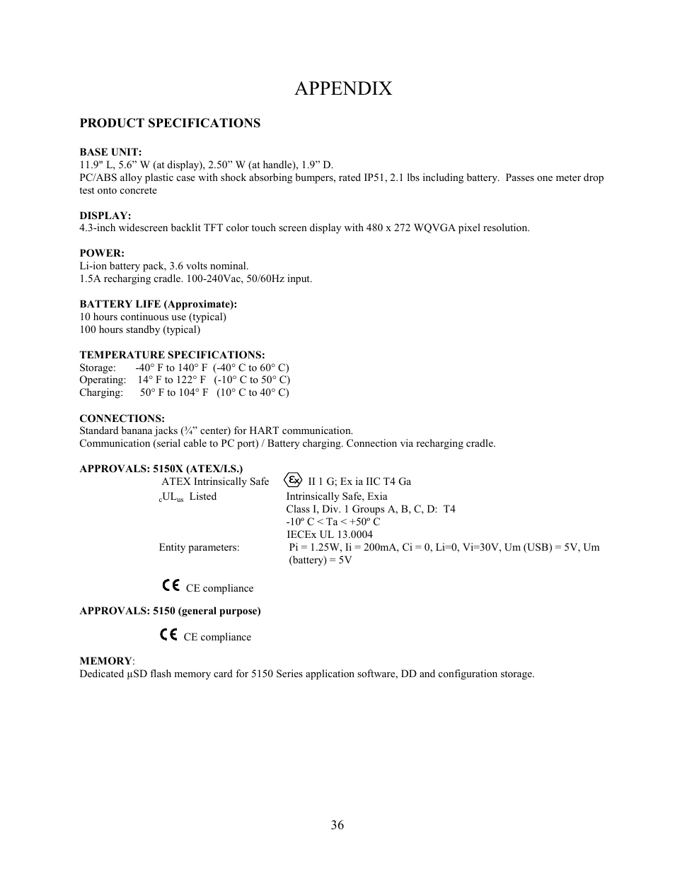 Appendix | Meriam MFC5150 HART Communicator Manual User Manual | Page 42 / 45