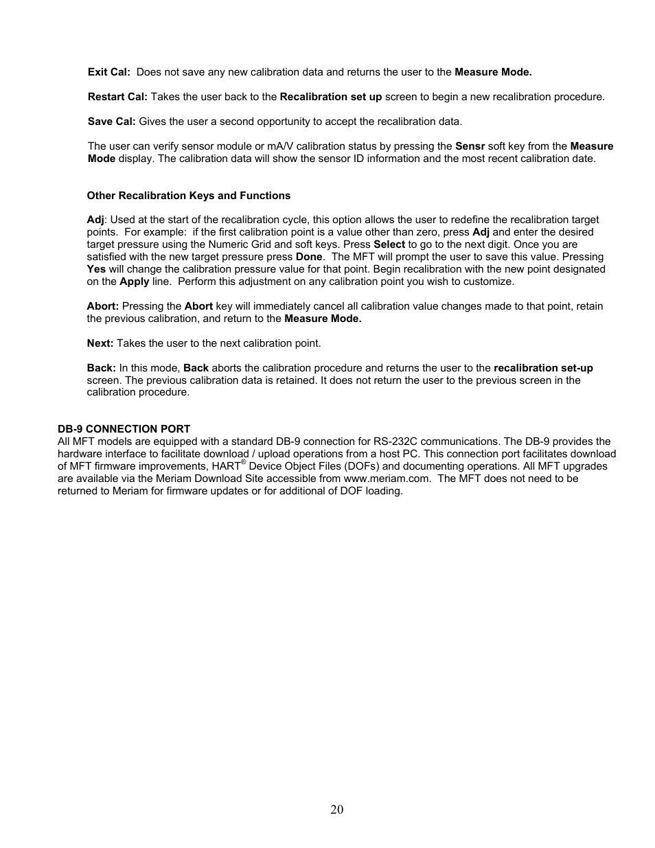 Meriam MFT 4010 Modular Calibrator_HART Communicator User Manual | Page 25 / 114