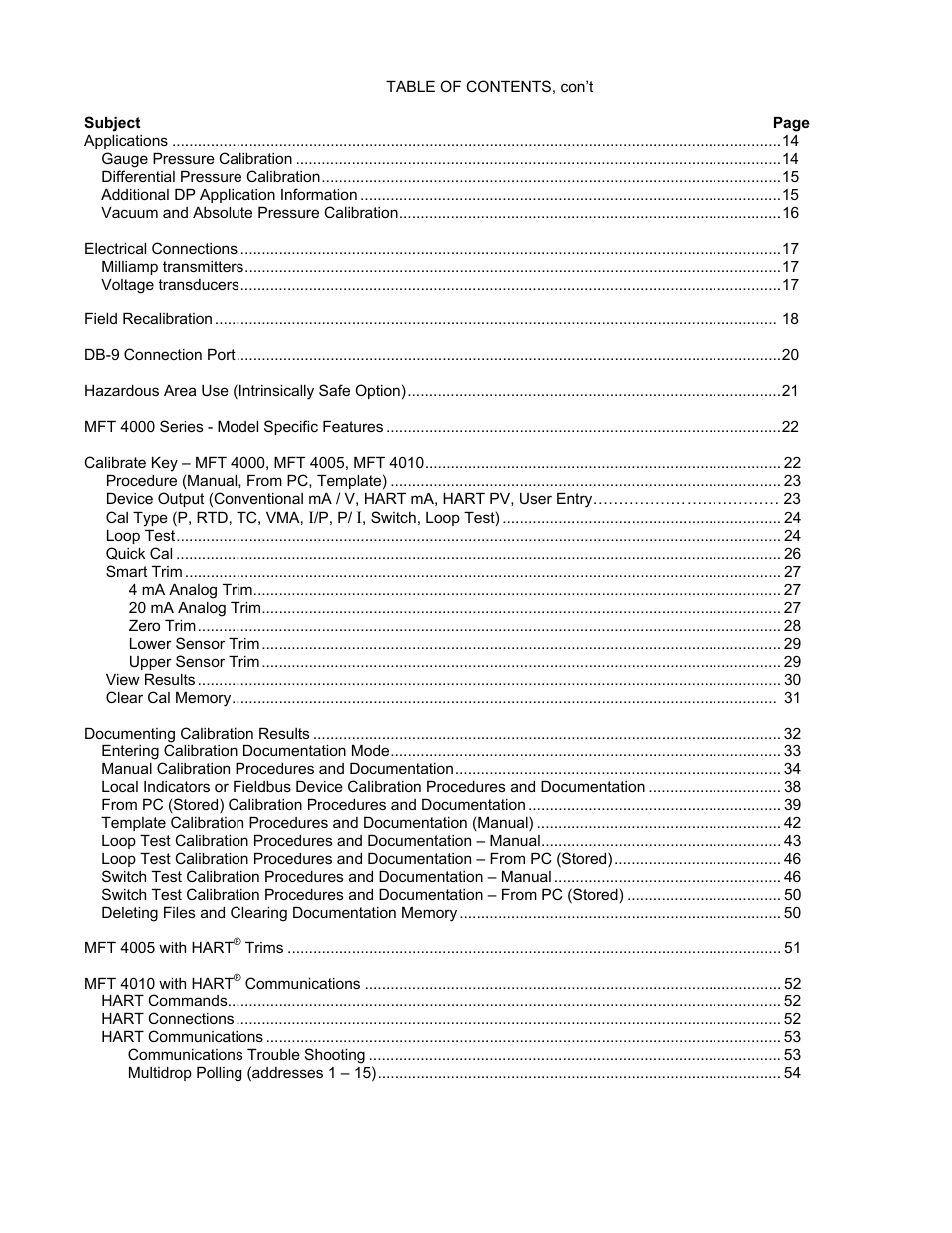 Meriam MFT 4010 Modular Calibrator_HART Communicator User Manual | Page 4 / 114