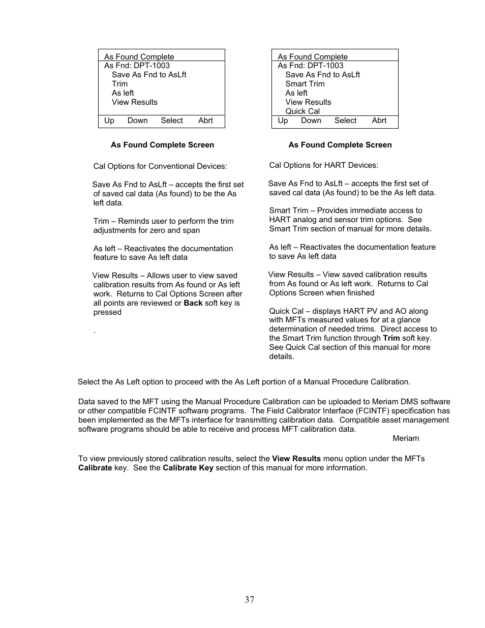 Meriam MFT 4010 Modular Calibrator_HART Communicator User Manual | Page 42 / 114