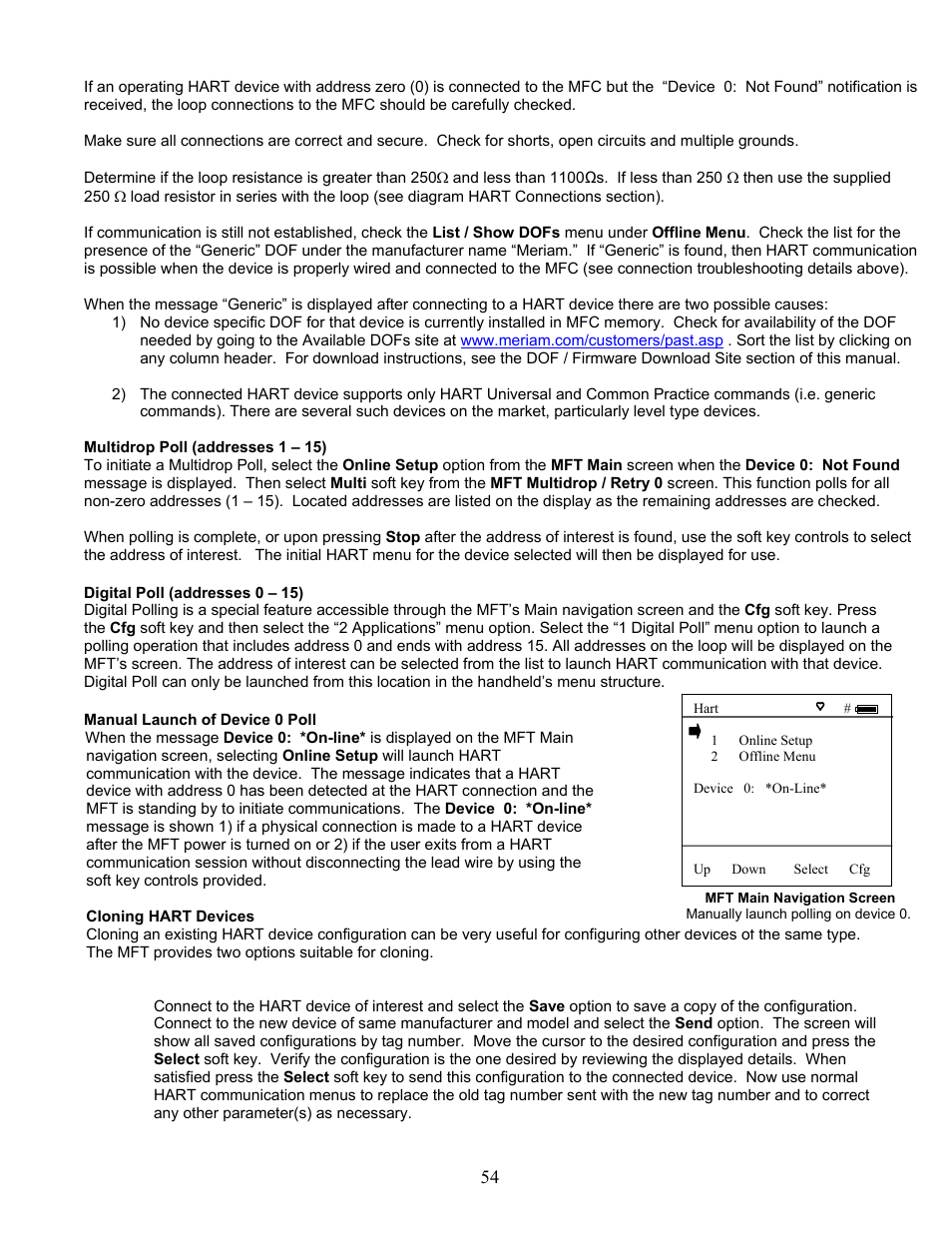 Meriam MFT 4010 Modular Calibrator_HART Communicator User Manual | Page 59 / 114