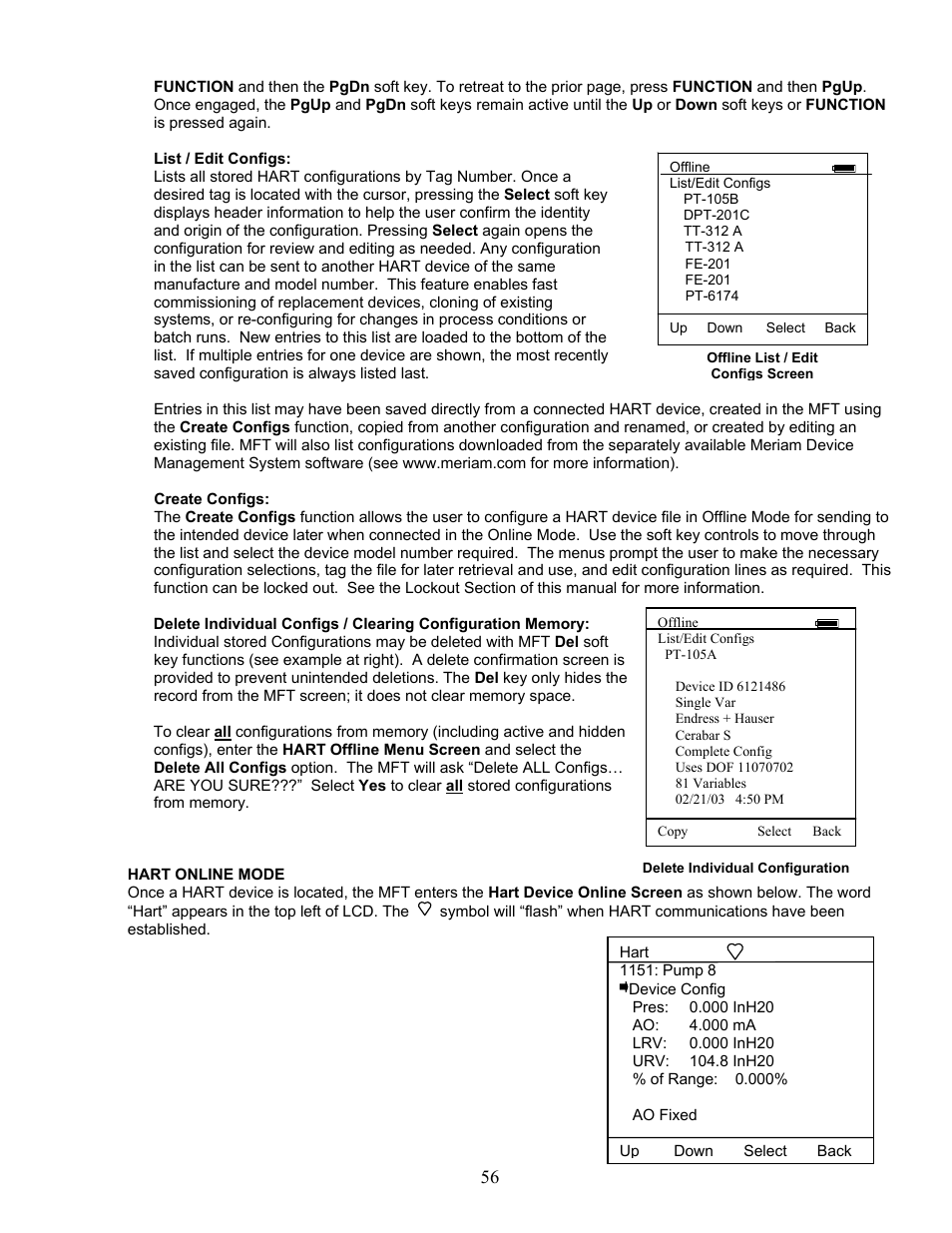 Meriam MFT 4010 Modular Calibrator_HART Communicator User Manual | Page 61 / 114