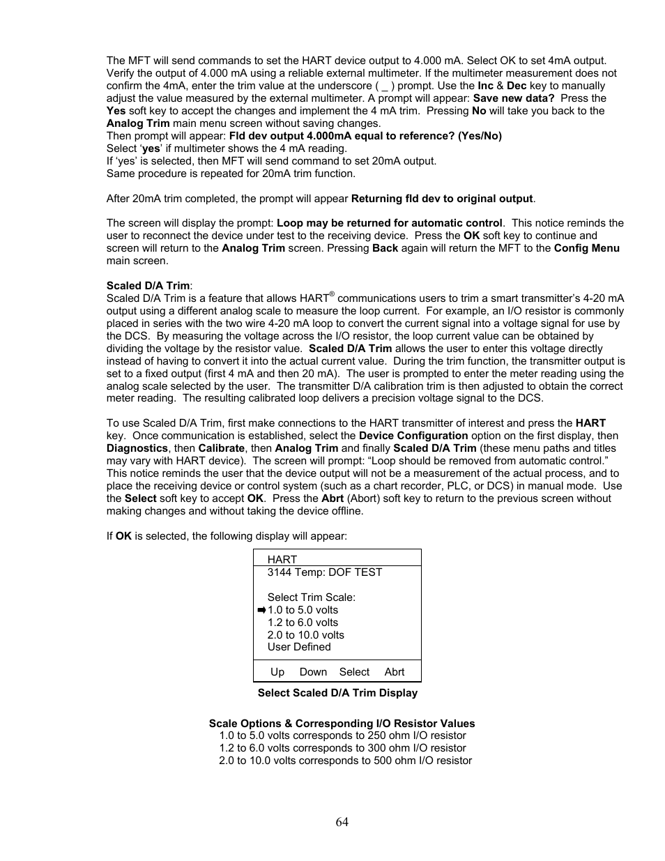 Meriam MFT 4010 Modular Calibrator_HART Communicator User Manual | Page 69 / 114