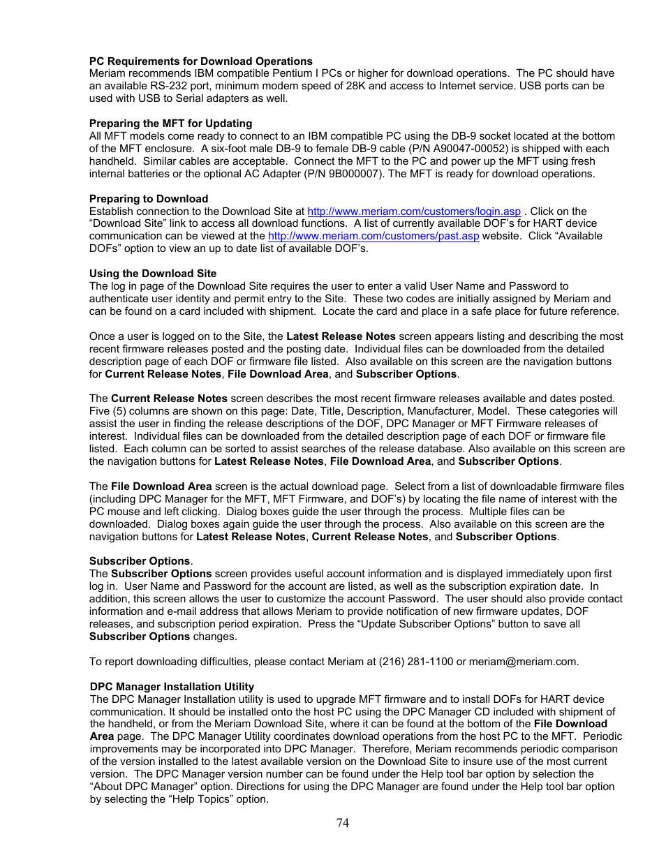 Meriam MFT 4010 Modular Calibrator_HART Communicator User Manual | Page 79 / 114