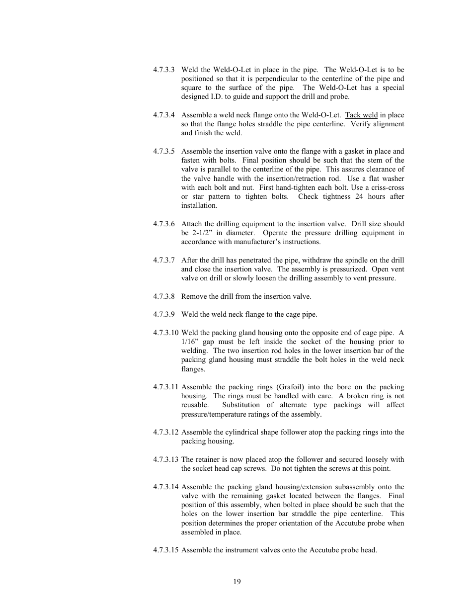 Meriam 70H_72H High Pressure Wet Tap Accutubes with Integral 3-Valve Head and Optional RTD User Manual | Page 19 / 31