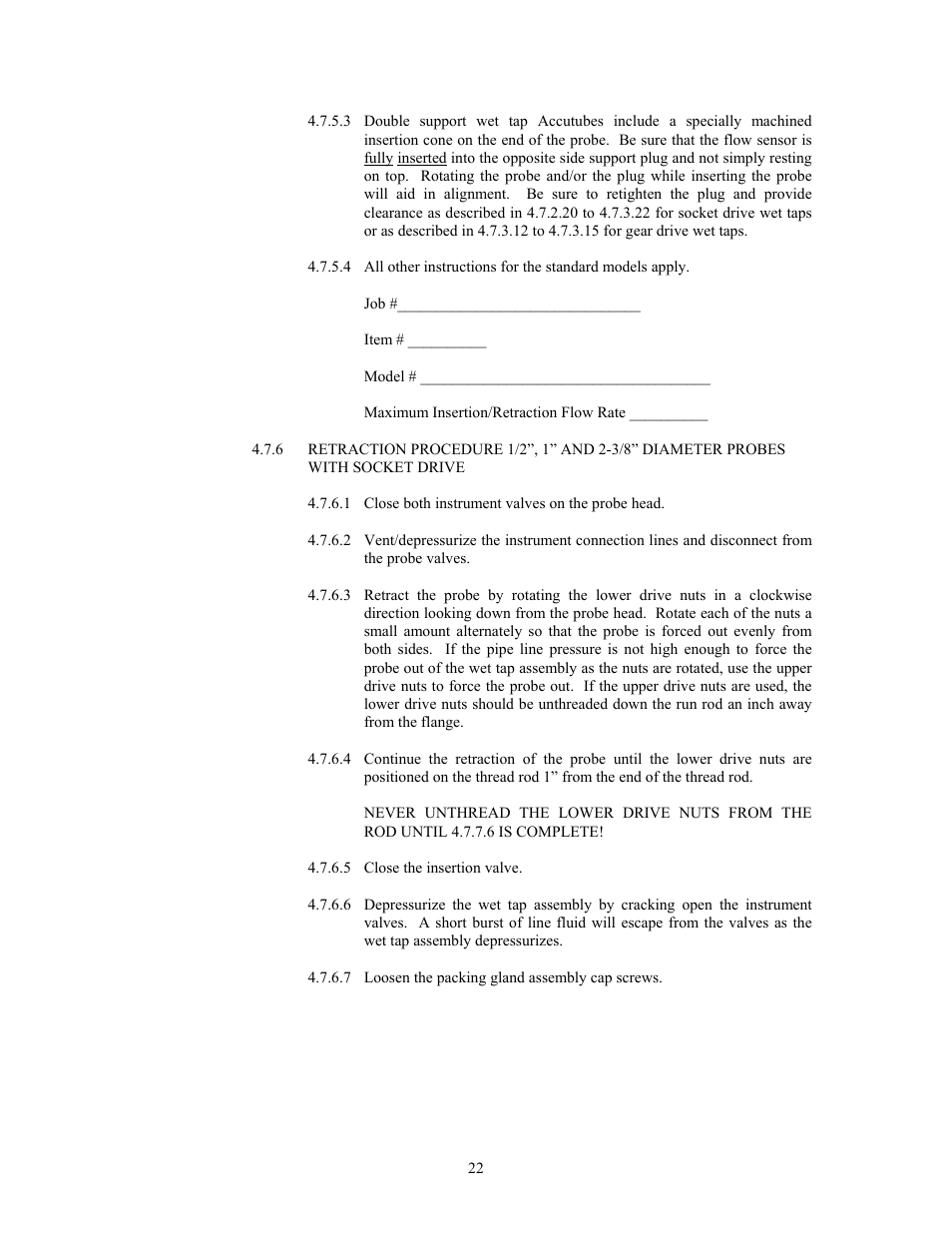 Meriam 70H_72H High Pressure Wet Tap Accutubes with Integral 3-Valve Head and Optional RTD User Manual | Page 22 / 31