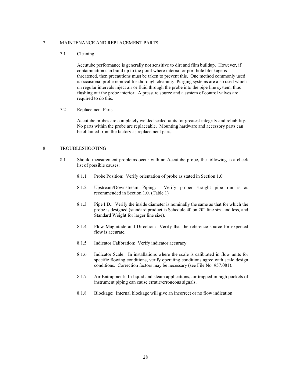 Meriam 70H_72H High Pressure Wet Tap Accutubes with Integral 3-Valve Head and Optional RTD User Manual | Page 28 / 31